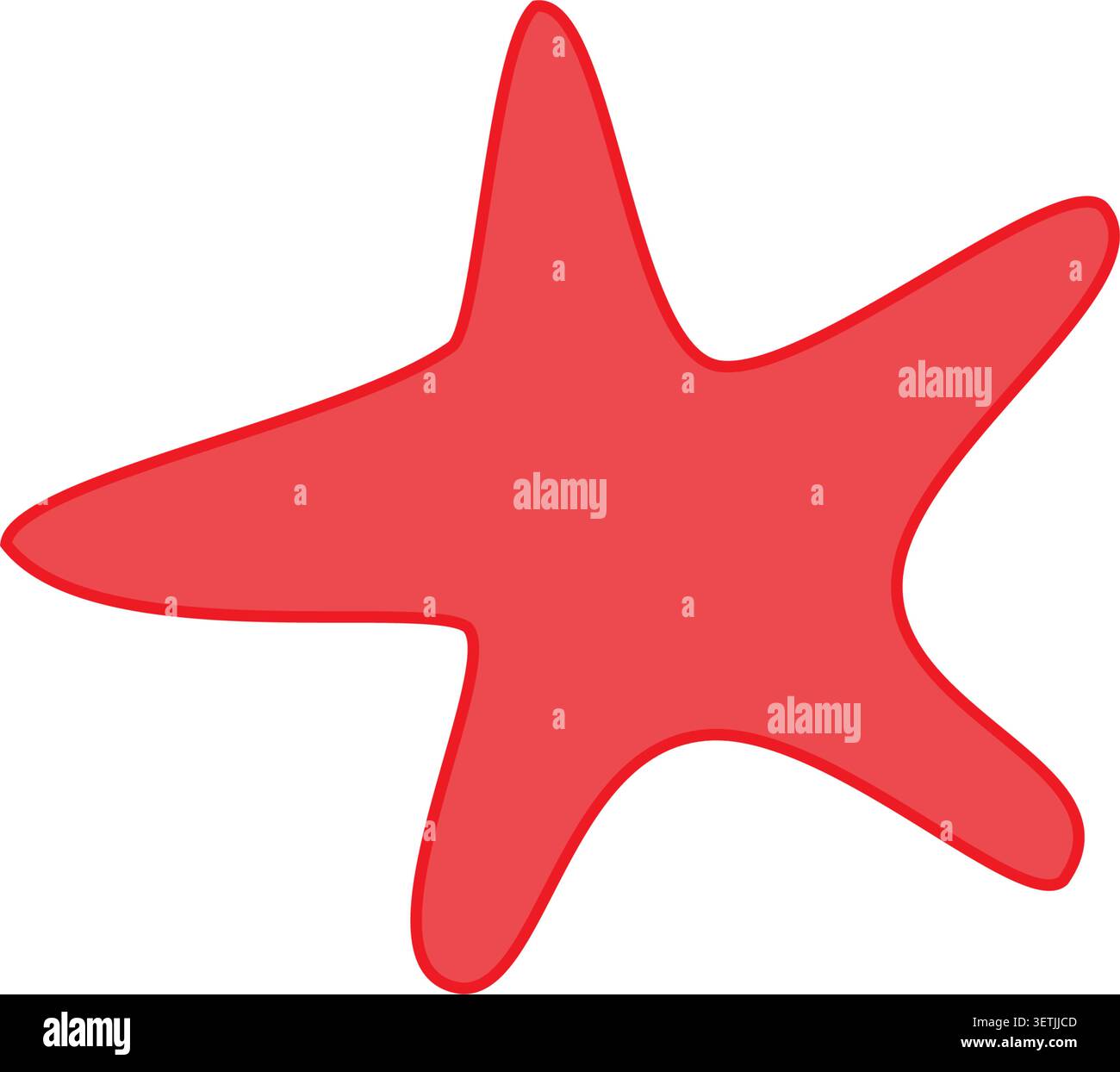 Illustrazione delle stelle marine rosse disegnate a mano. Marine Sea Life Sketch isolato su sfondo bianco Illustrazione Vettoriale