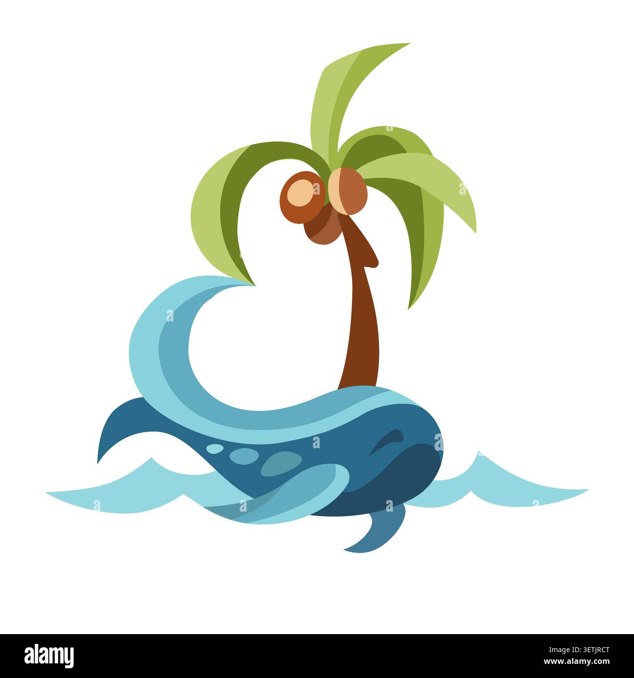 Icone di balena blu. Illustrazione vettoriale piatta della balena blu. Illustrazione Vettoriale