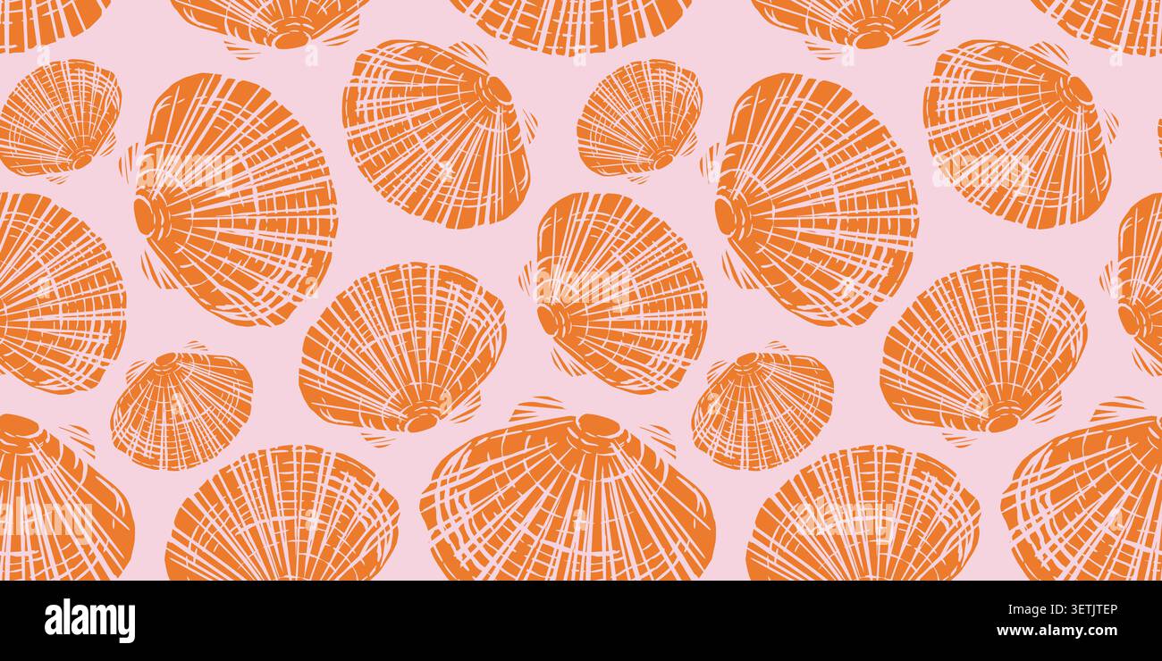 Colorazione alla moda disegnata a mano con conchiglie. Splendidi elementi di design marino, perfetti per la stampa. Sfondo trasparente vettoriale Illustrazione Vettoriale