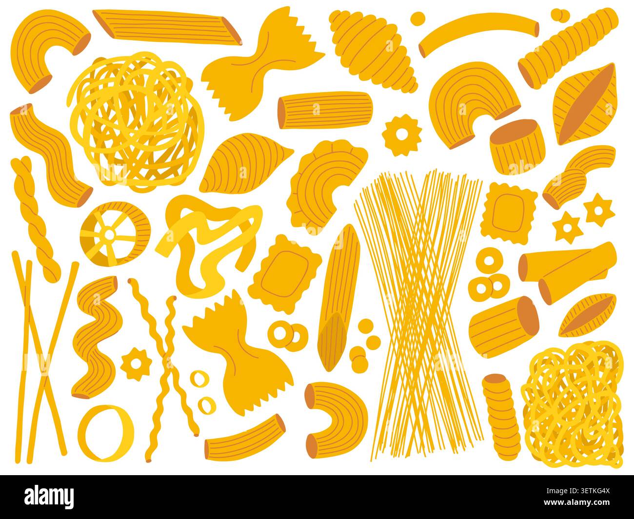 Set di diversi formati di pasta Illustrazione Vettoriale
