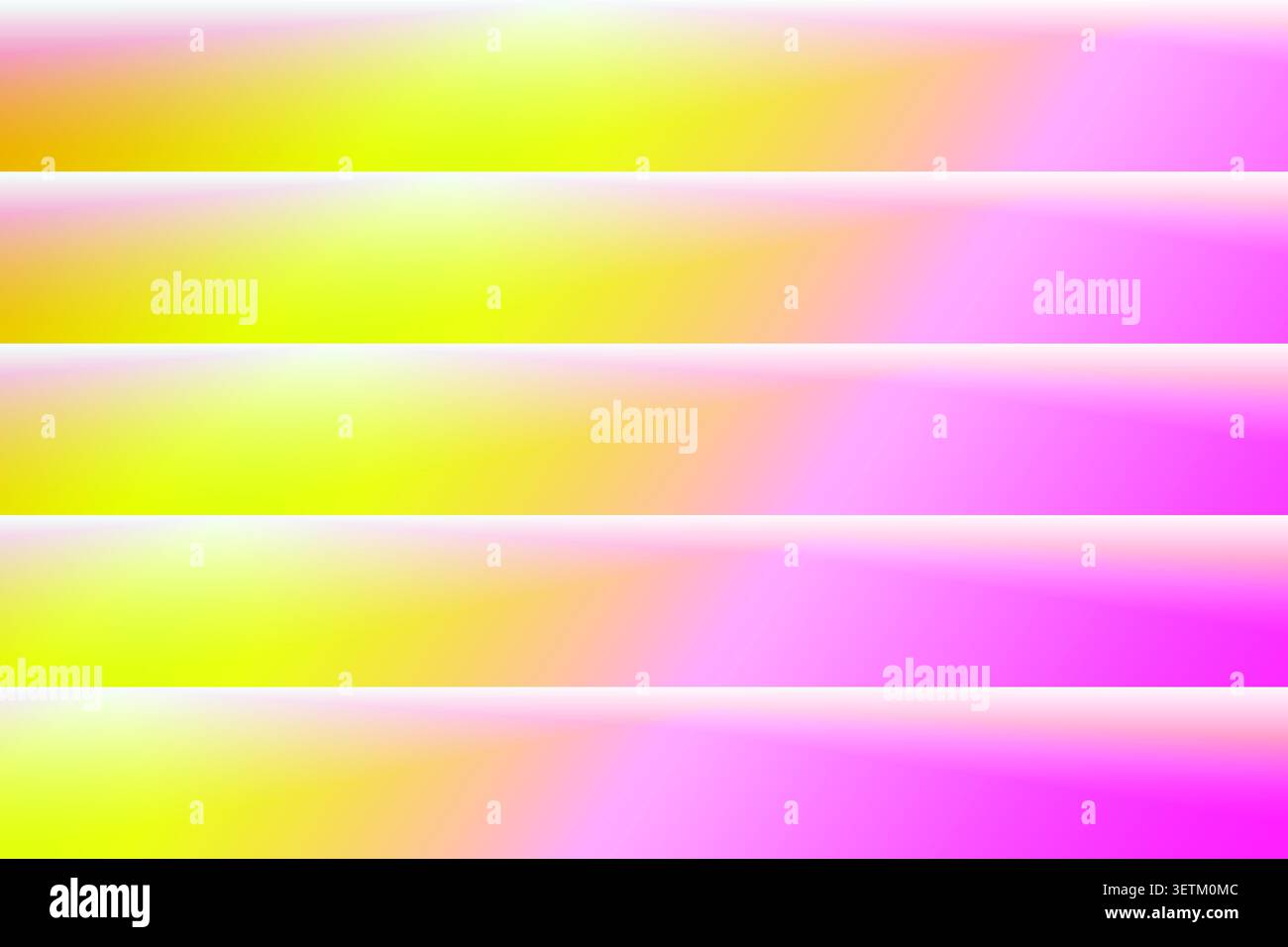 Sfondo a strisce di sfumatura orizzontale giallo pastello e rosa con bagliore luminoso Illustrazione Vettoriale