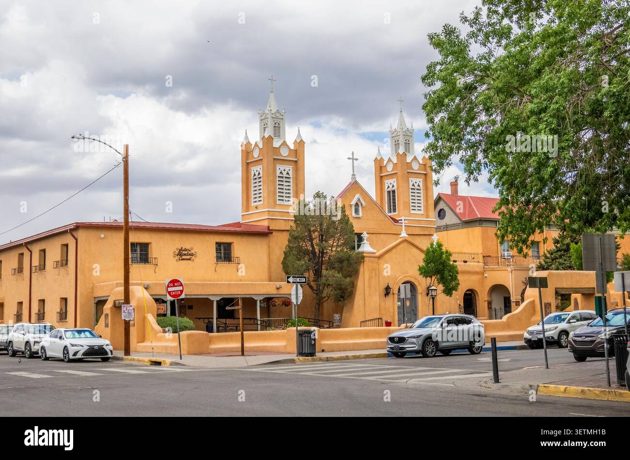 La chiesa di San Felipe de Neri si trova nel New Mexico State Register of Cultural Properties e nel National Register of Historic Places nella città vecchia di Albuque Foto Stock