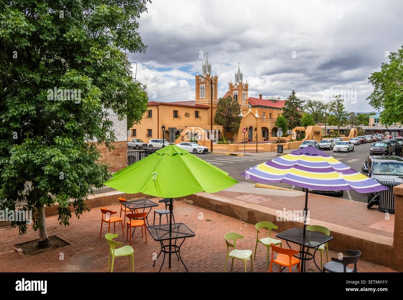La chiesa di San Felipe de Neri si trova nel New Mexico State Register of Cultural Properties e nel National Register of Historic Places nella città vecchia di Albuque Foto Stock