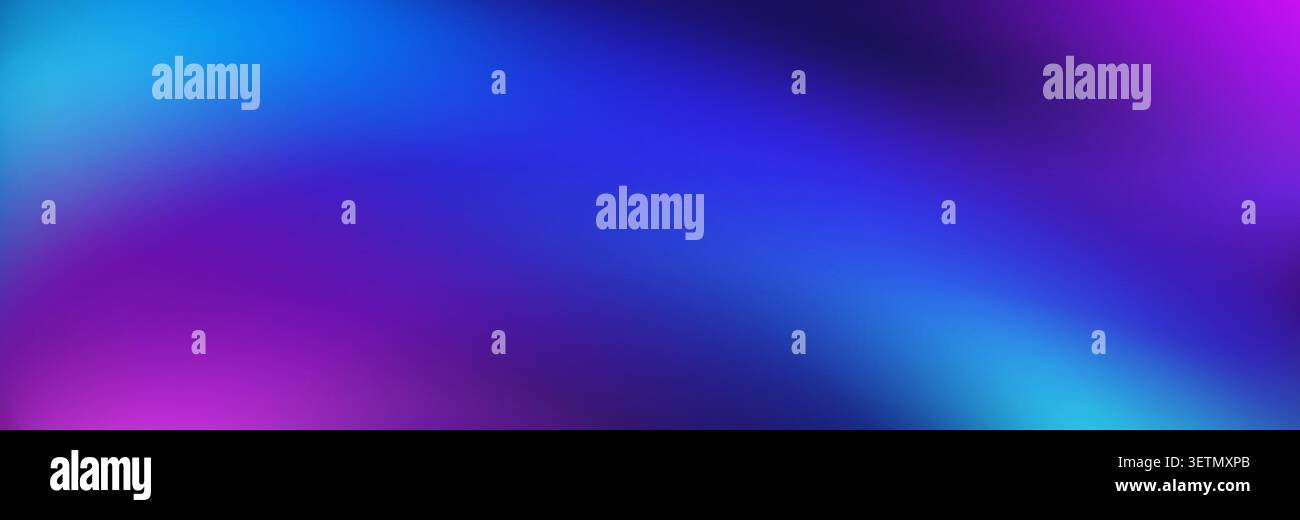 Sfondo gradiente luce boreale UV e aurora boreale. Sfondo olografico astratto a onda di vapore neon con trama liscia che fonde tonalità ciano, blu e viola per le intestazioni dei siti Web tecnologici Illustrazione Vettoriale