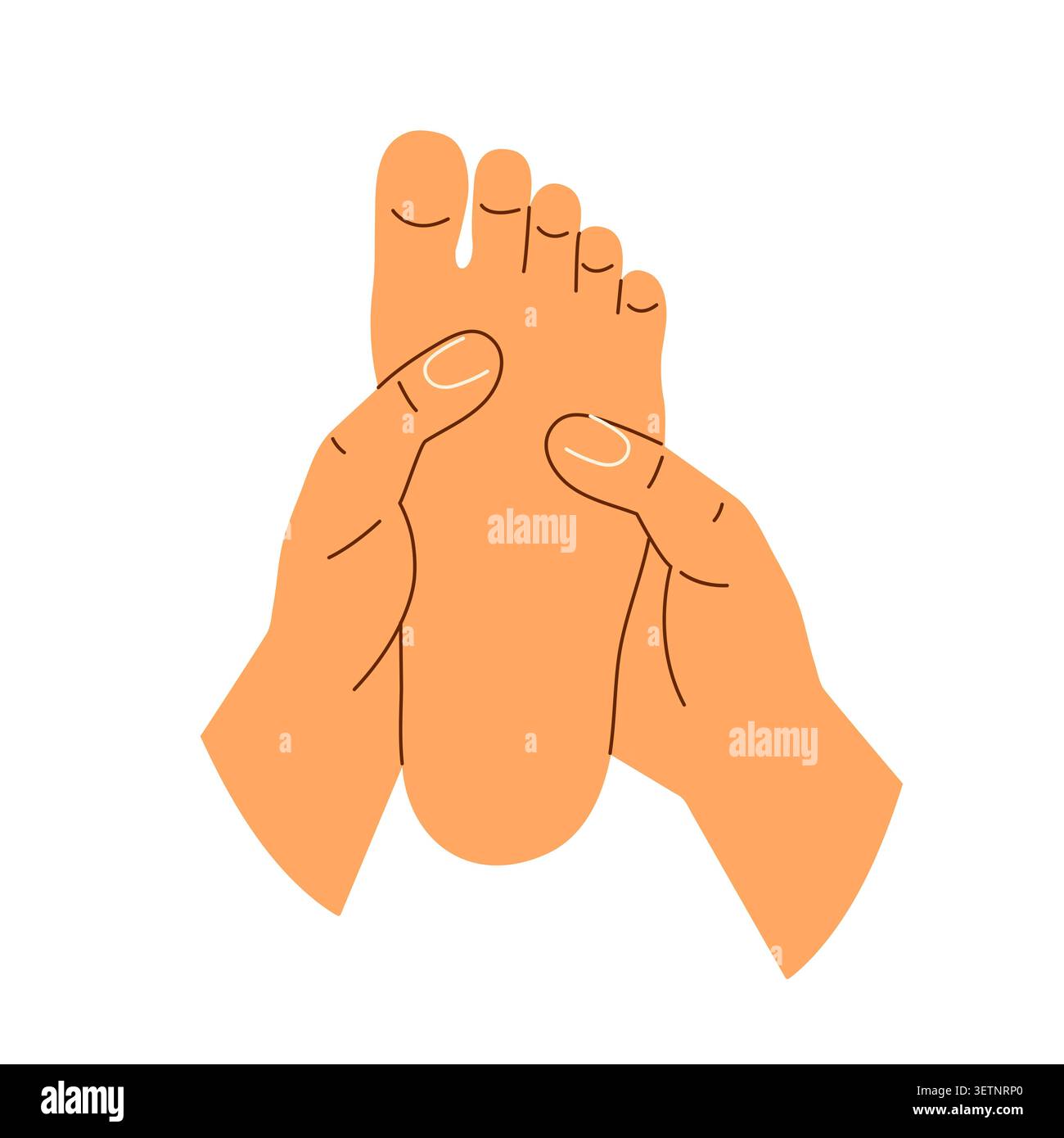 massaggio mani piedi, massaggio piedi, riflessologia, benessere, cura di sé, concetto di relax e assistenza sanitaria - illustrazione vettoriale Illustrazione Vettoriale