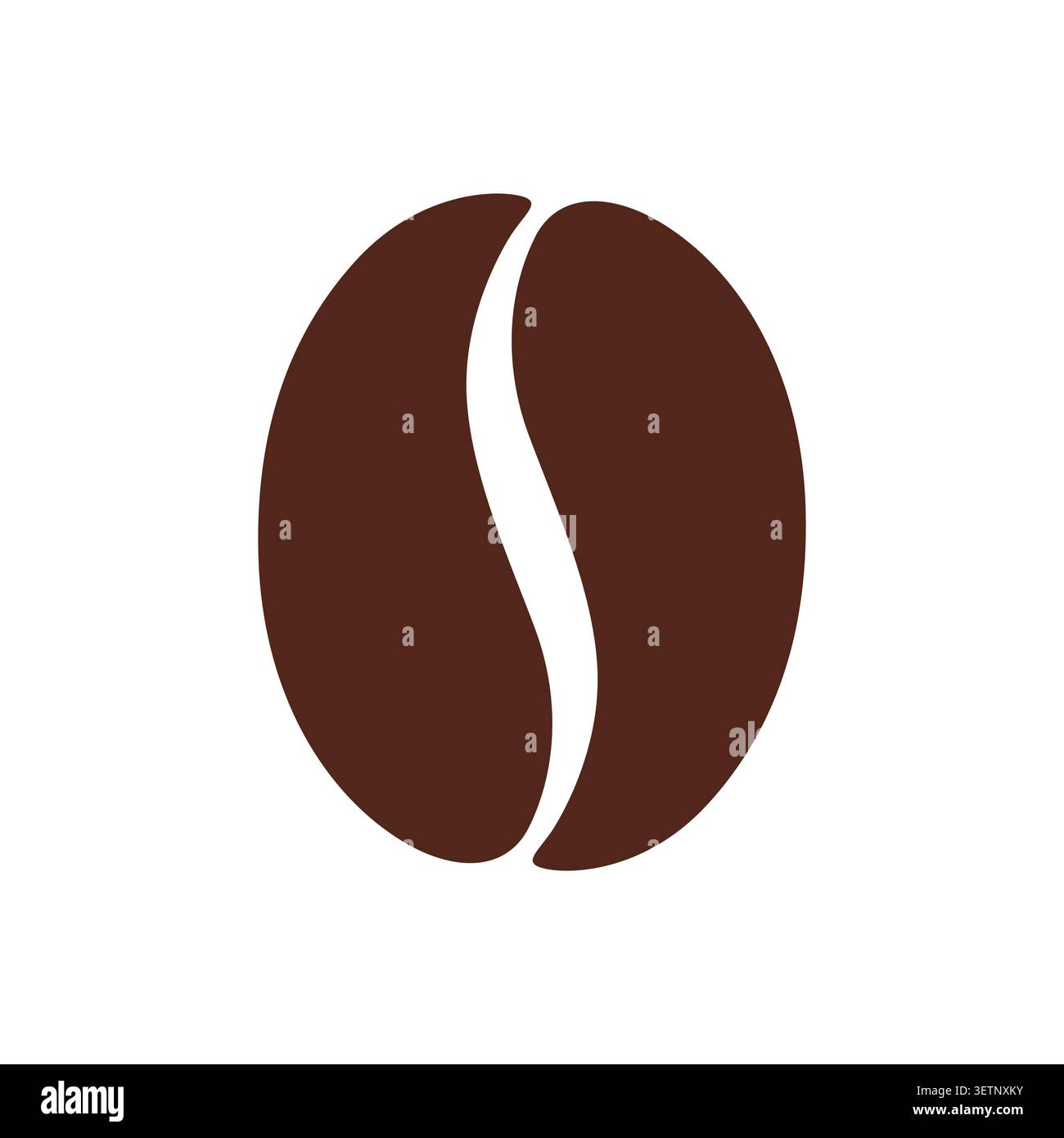 Icona chicco di caffè. Semi di caffè per caffè. Icona nera, marrone, verde isolata su sfondo bianco. Modello grafico semplice. Symbol espresso, bevete Illustrazione Vettoriale