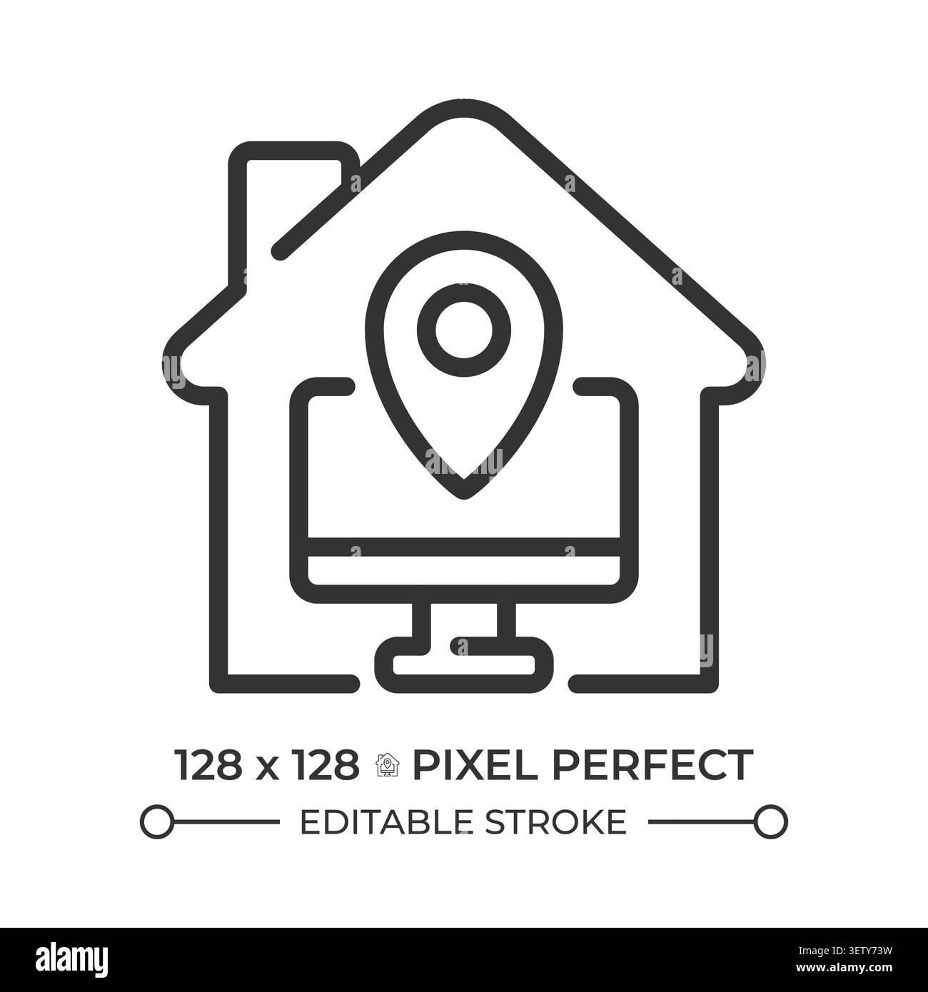 Icona pixel Perfect Line dell'ufficio domestico Illustrazione Vettoriale