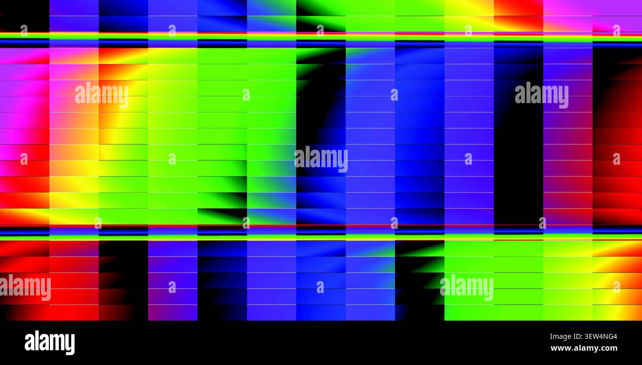 Sfondo digitale astratto con distorsione del segnale tv colorata Illustrazione Vettoriale