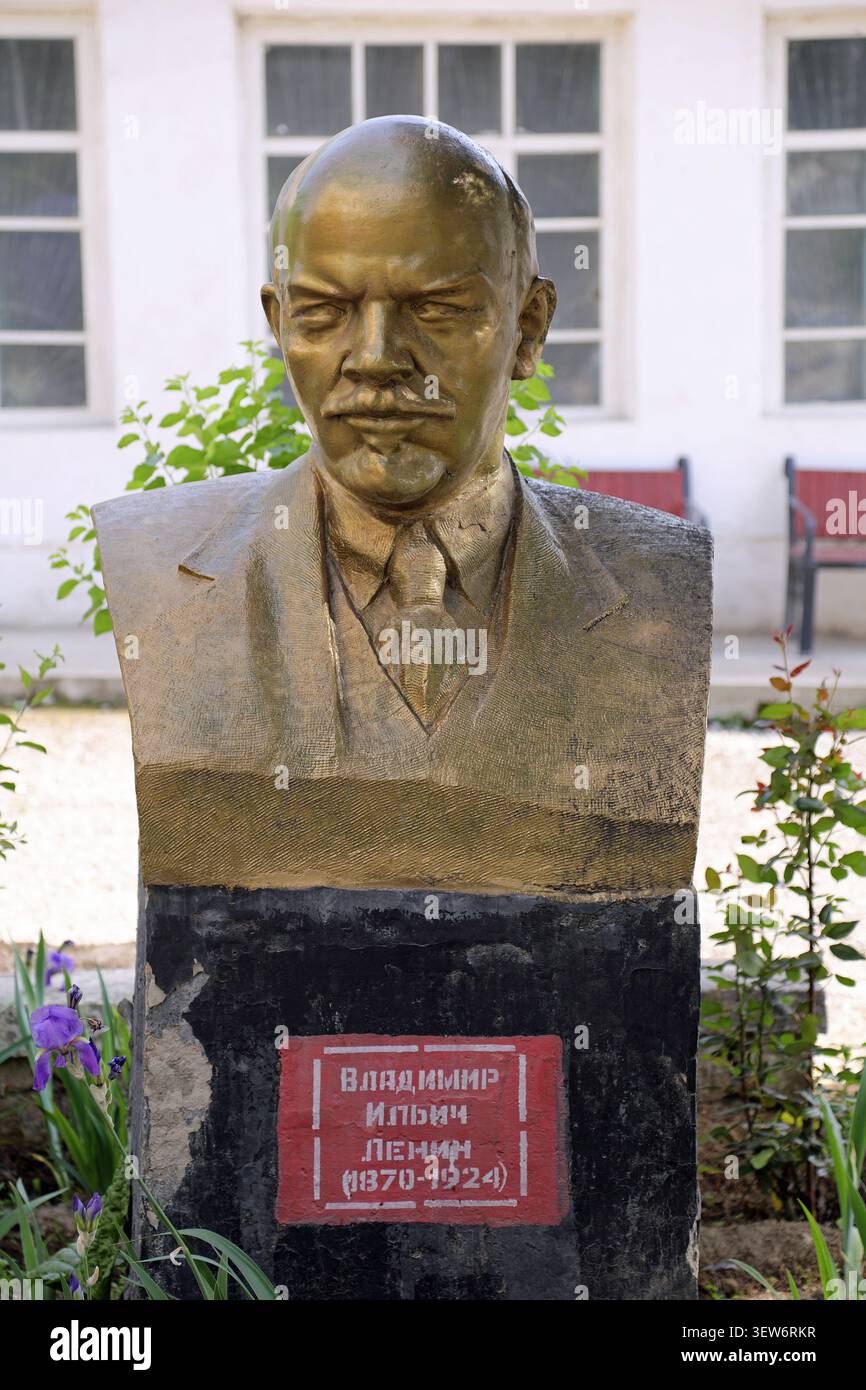 Busto di Lenin in Tagikistan Foto Stock