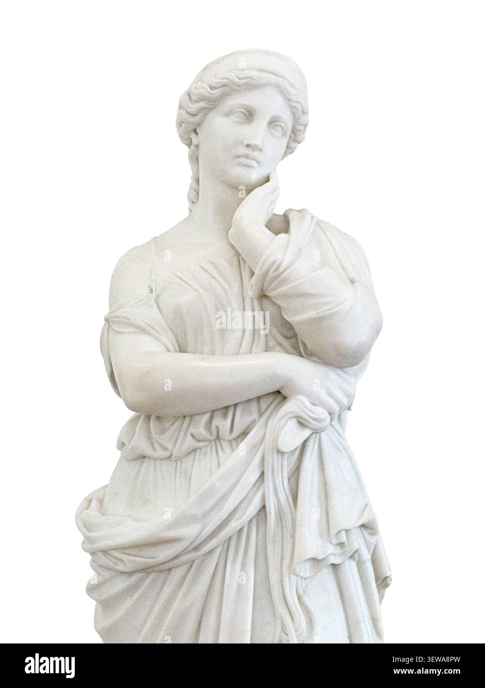 Scultura in marmo di saffo, un poeta greco, perduta nel pensiero e nella contemplazione Foto Stock