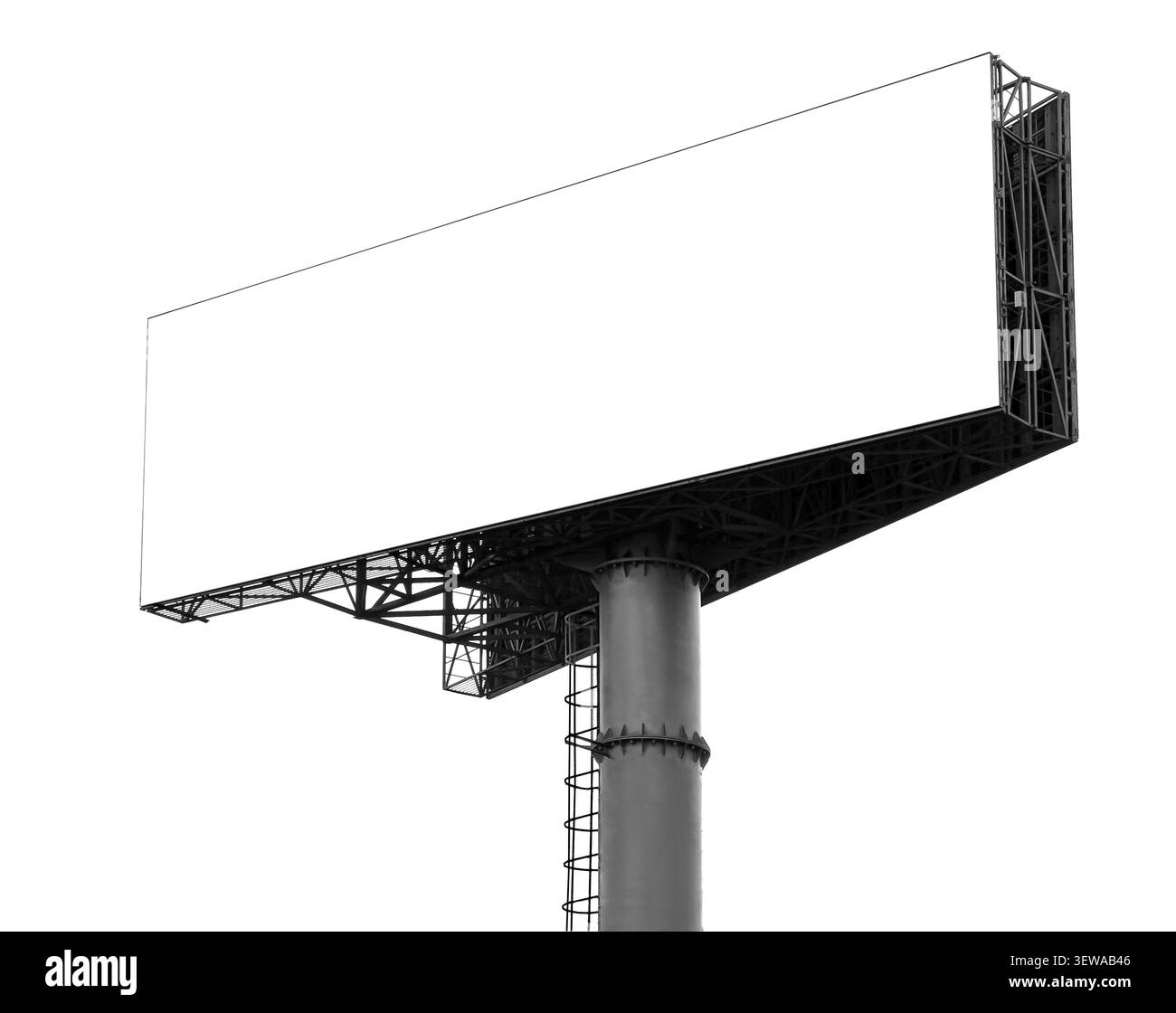 Affissioni con una schermata a scacchi vuota su sfondo bianco, utile per i concetti pubblicitari Foto Stock