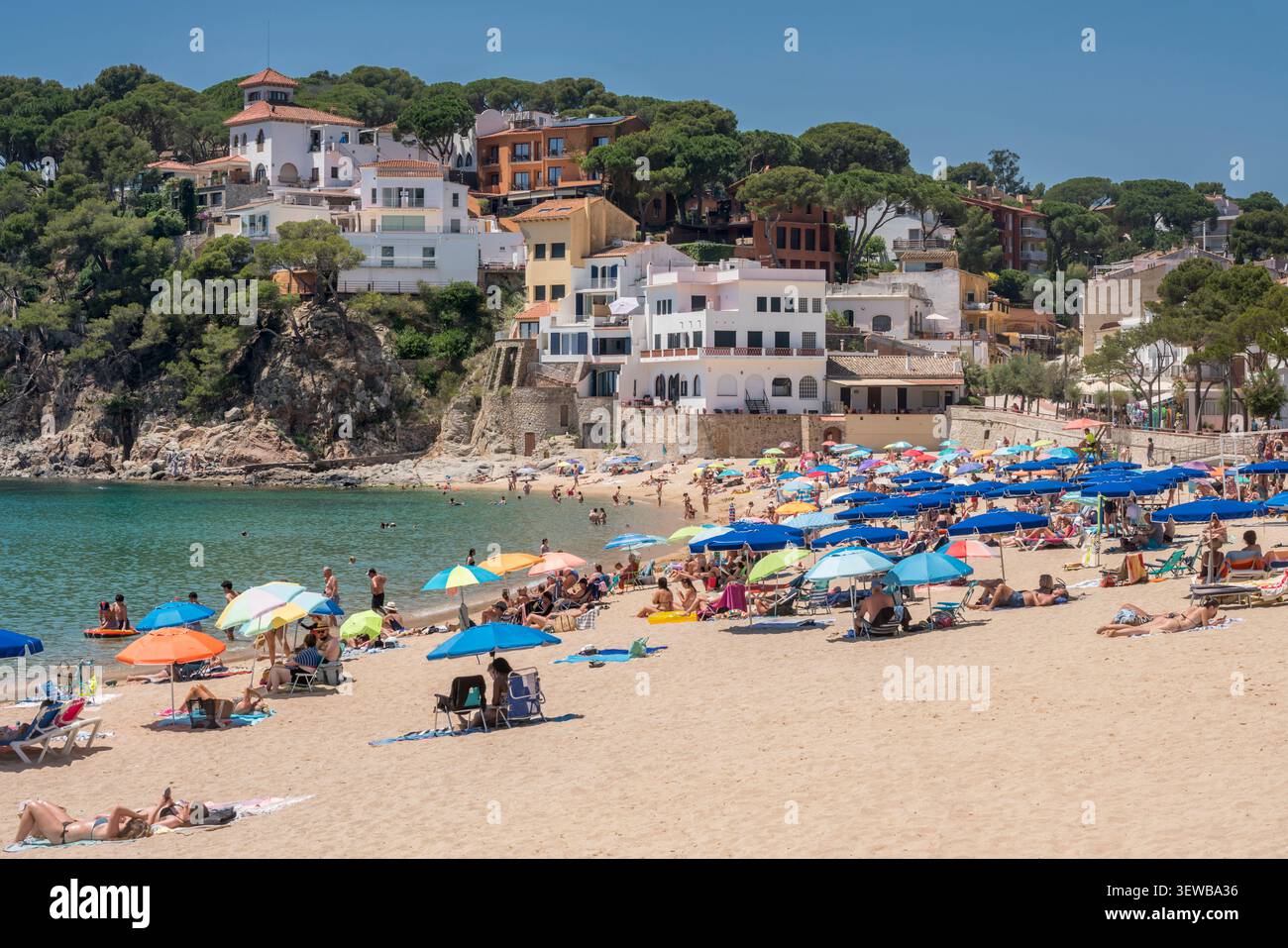 SPIAGGIA PRINCIPALE LLAFRANC COSTA BRAVA PROVINCIA DI GIRONA CATALOGNA SPAGNA Foto Stock
