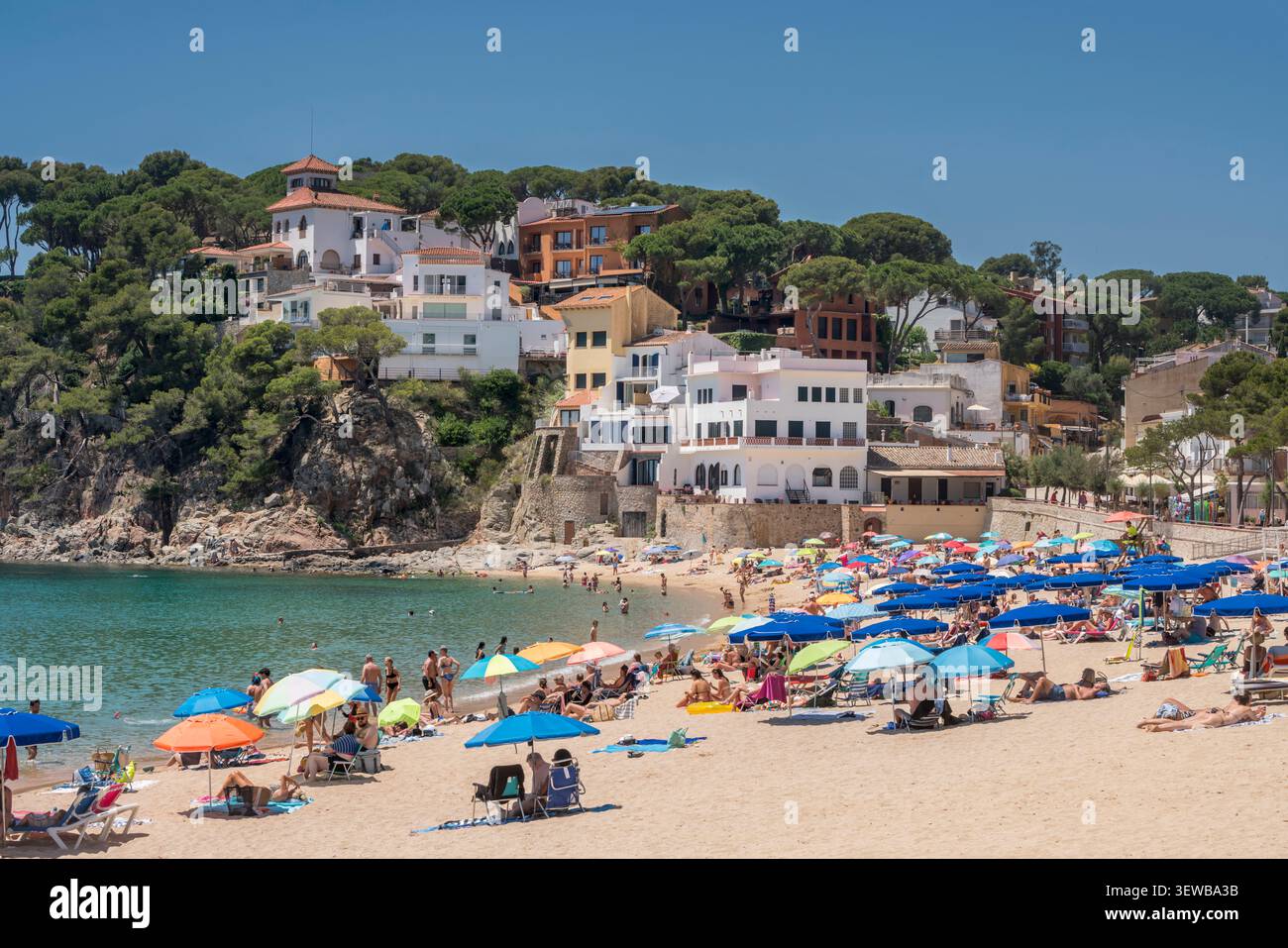 SPIAGGIA PRINCIPALE LLAFRANC COSTA BRAVA PROVINCIA DI GIRONA CATALOGNA SPAGNA Foto Stock