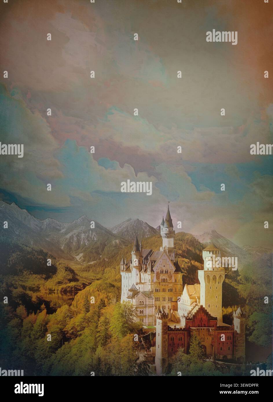 DE - BAVIERA: Castello di Neuschwanstein di Edmund Nagele F.R.P.S. Foto Stock