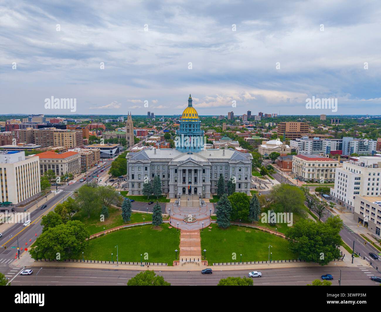 Colorado State Capitol è il governo legislativo dello Stato del Colorado, al 200 e Colfax Avenue, Denver, Colorado, USA. Foto Stock