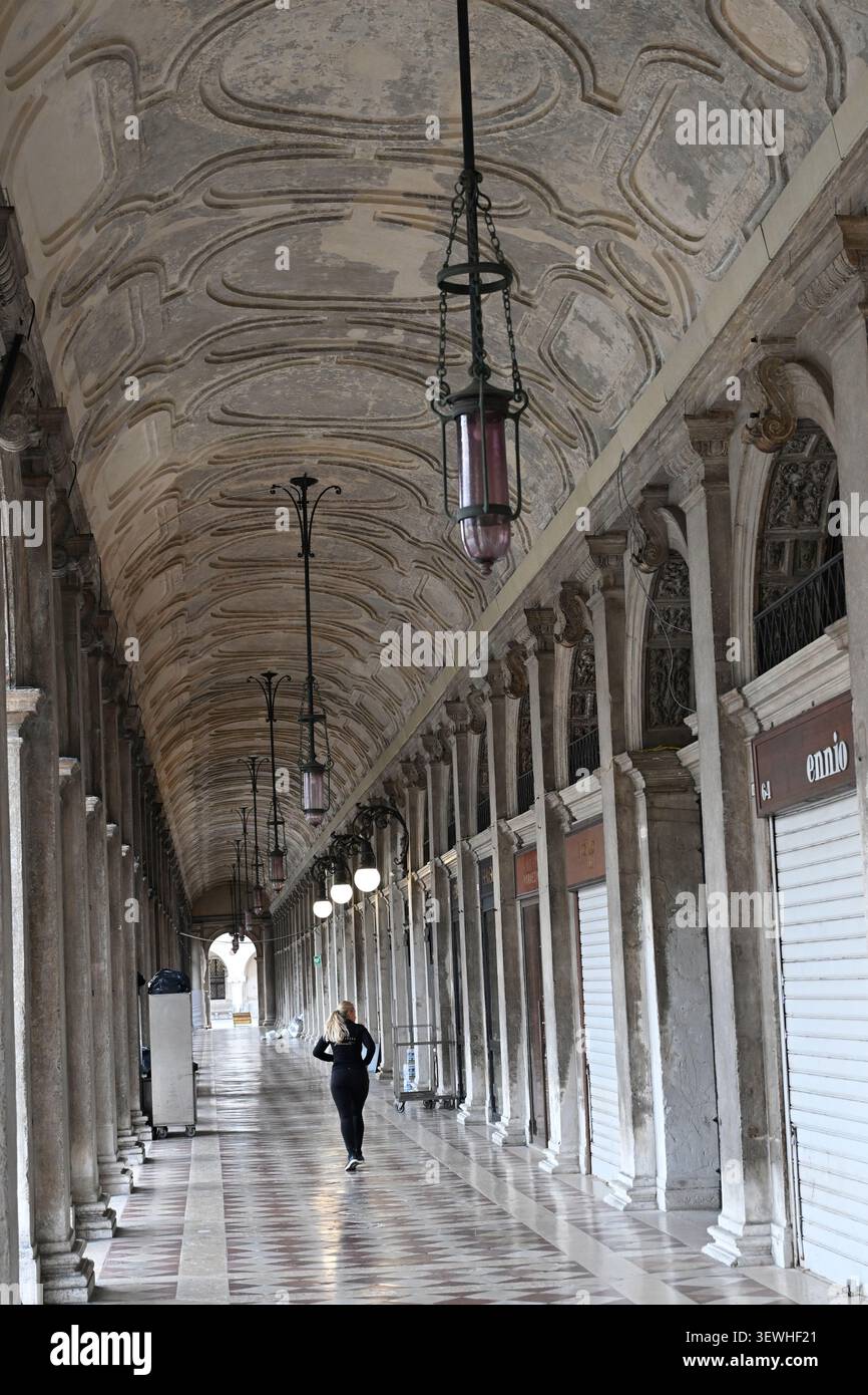 Colonne di marmo in Piazza San Marco, Venezia, Italia. Foto Stock