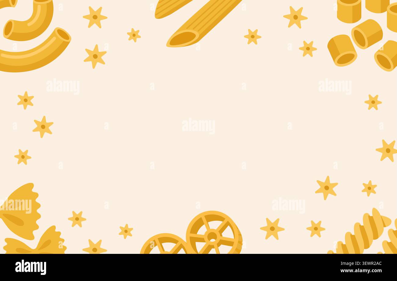 Set di design Vector Italian pasta food macaroni. Cartoni di pasta italiana di forma diversa icona isolata Illustrazione Vettoriale