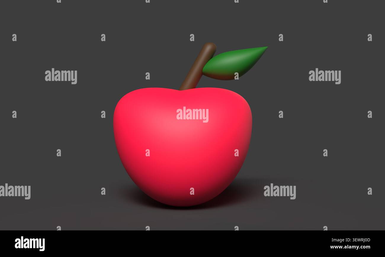 rosso rosa arancio icona oggetto mela frutta cibo fresco biologico sano maturo natura vegetariana dolce succosa rosso arancio rosa mela delizioso vitam Foto Stock