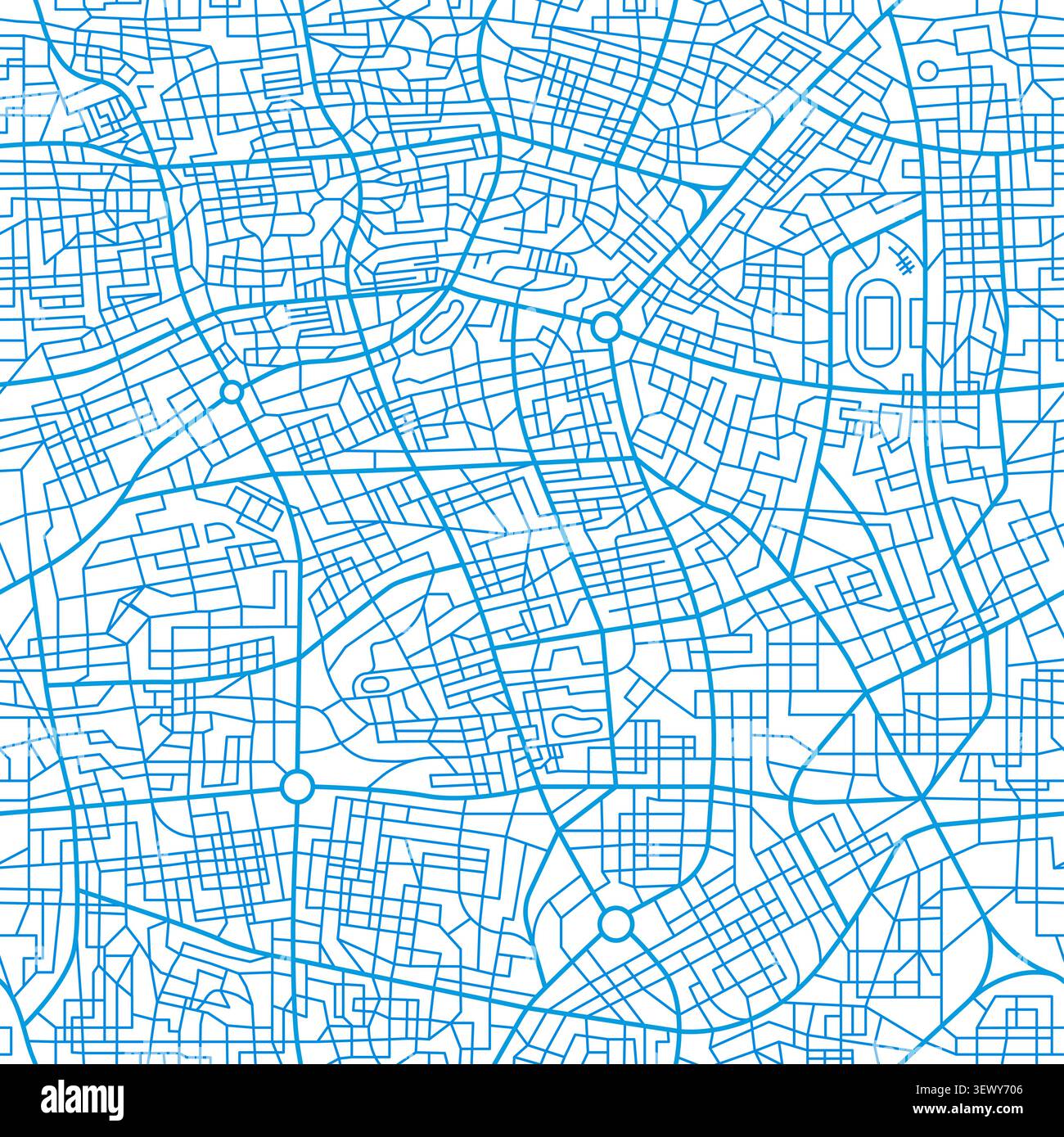 Mappa della città schema senza interruzioni con strade e strade, piazze e parchi, pianta della città. Sfondo vettoriale in scala di grigi con progetto di pianificazione urbana. Layout cartografico astratto con incroci stradali Illustrazione Vettoriale