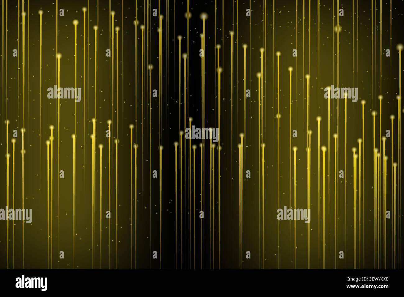 Linee dati gialle astratte e sfondo in fibra ottica Illustrazione Vettoriale