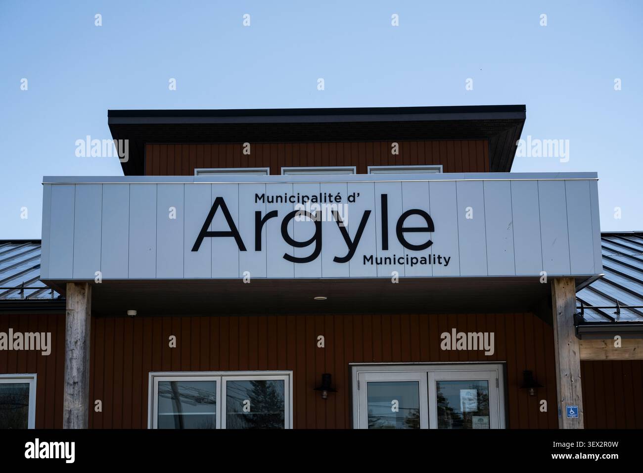 Il comune di Argyle firma sulla NS 308 a Tusket, nuova Scozia, Canada Foto Stock