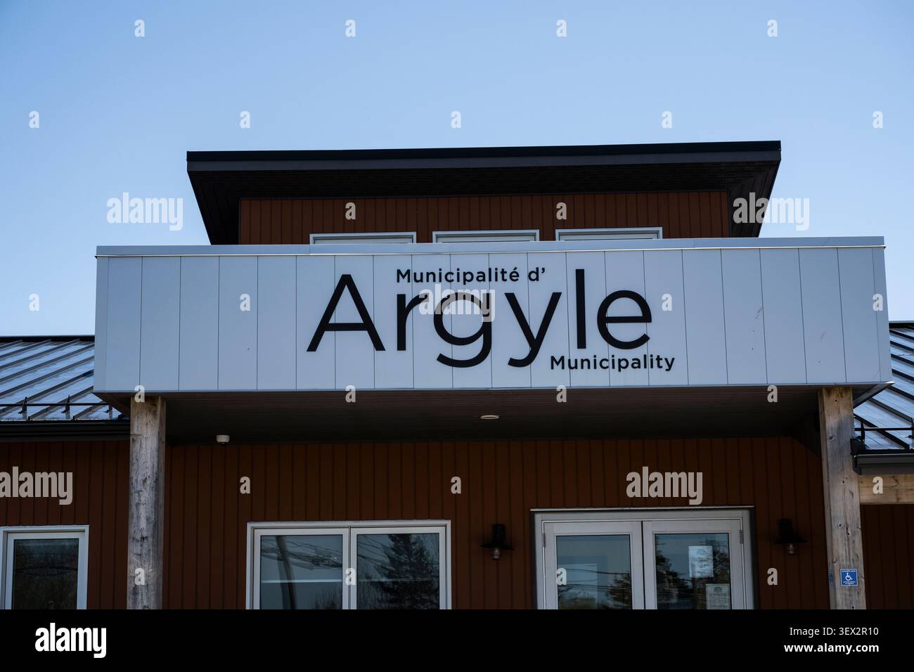 Il comune di Argyle firma sulla NS 308 a Tusket, nuova Scozia, Canada Foto Stock