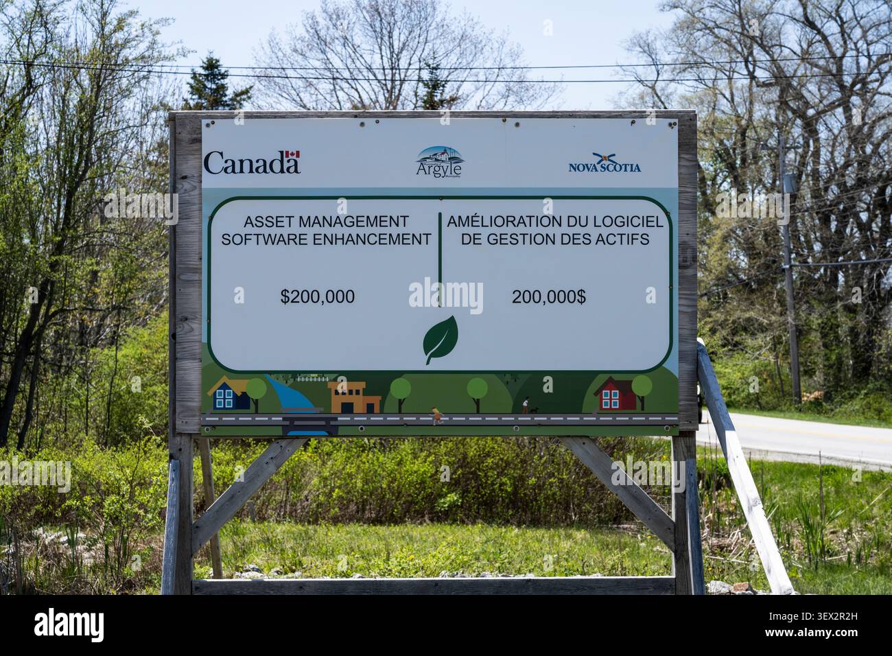 Segnale di miglioramento del software di gestione delle risorse su NS 308 a Tusket, nuova Scozia, Canada Foto Stock