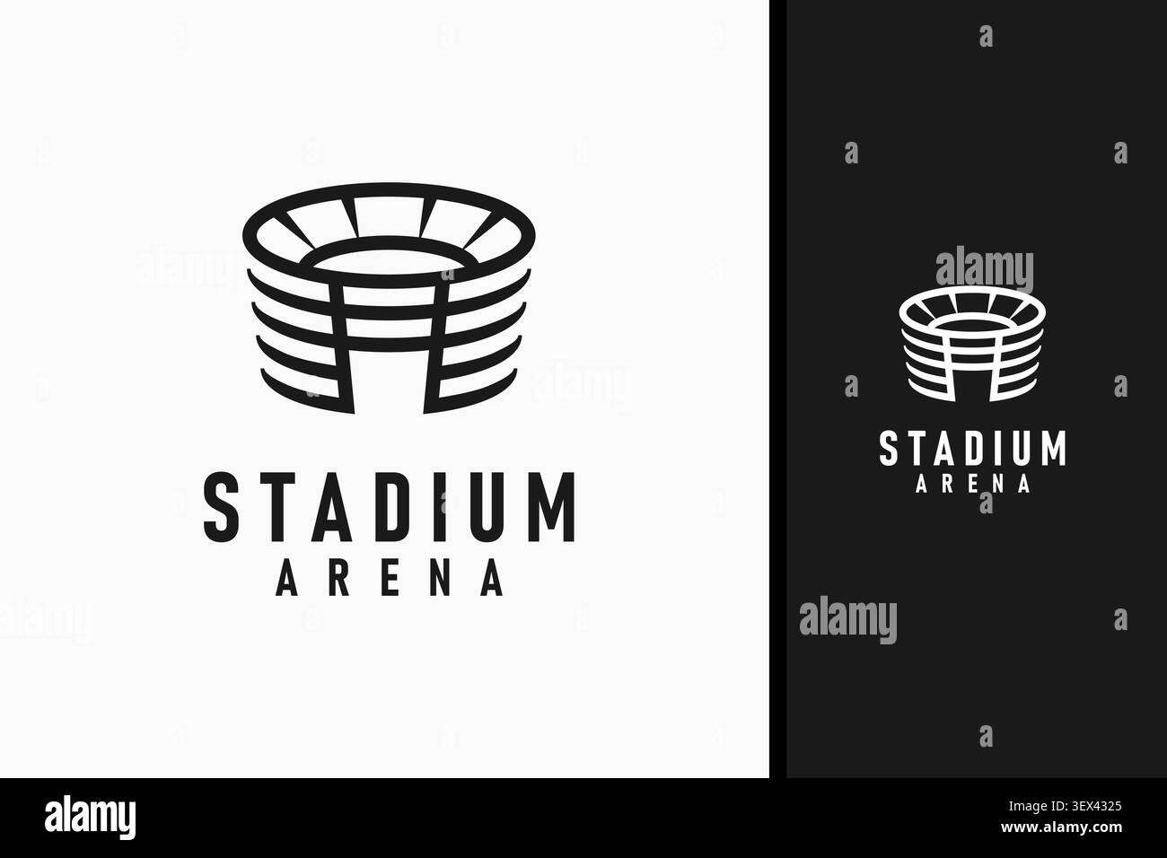 Design dell'icona del simbolo dello stadio Illustrazione Vettoriale