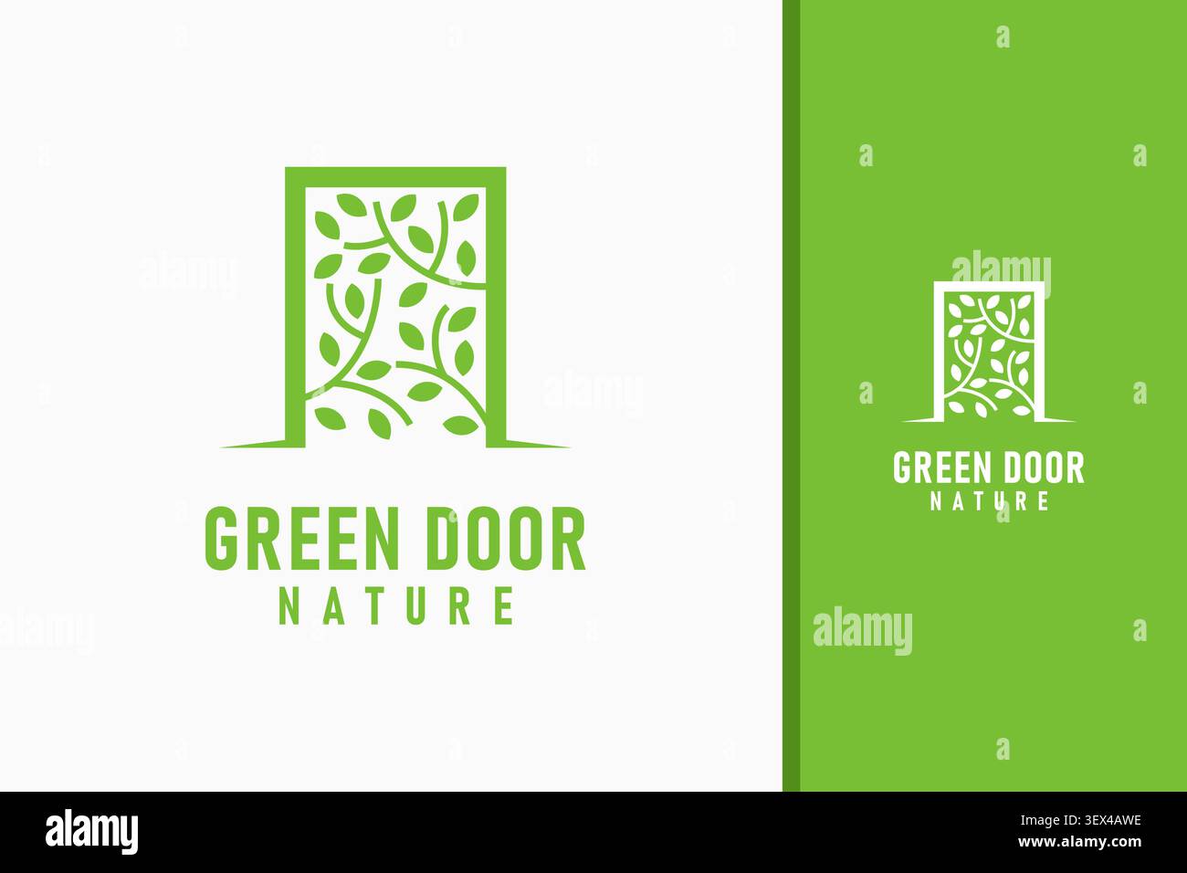 Design dell'icona con il logo della portiera verde Illustrazione Vettoriale