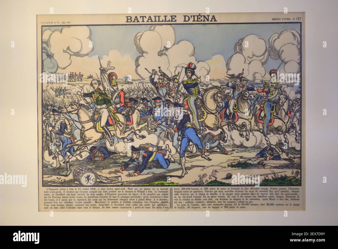 Francia, Parigi, Museo degli Archivi nazionali, Epinal stampa raffigurante la Battaglia di Jena (XIX secolo) Foto Stock