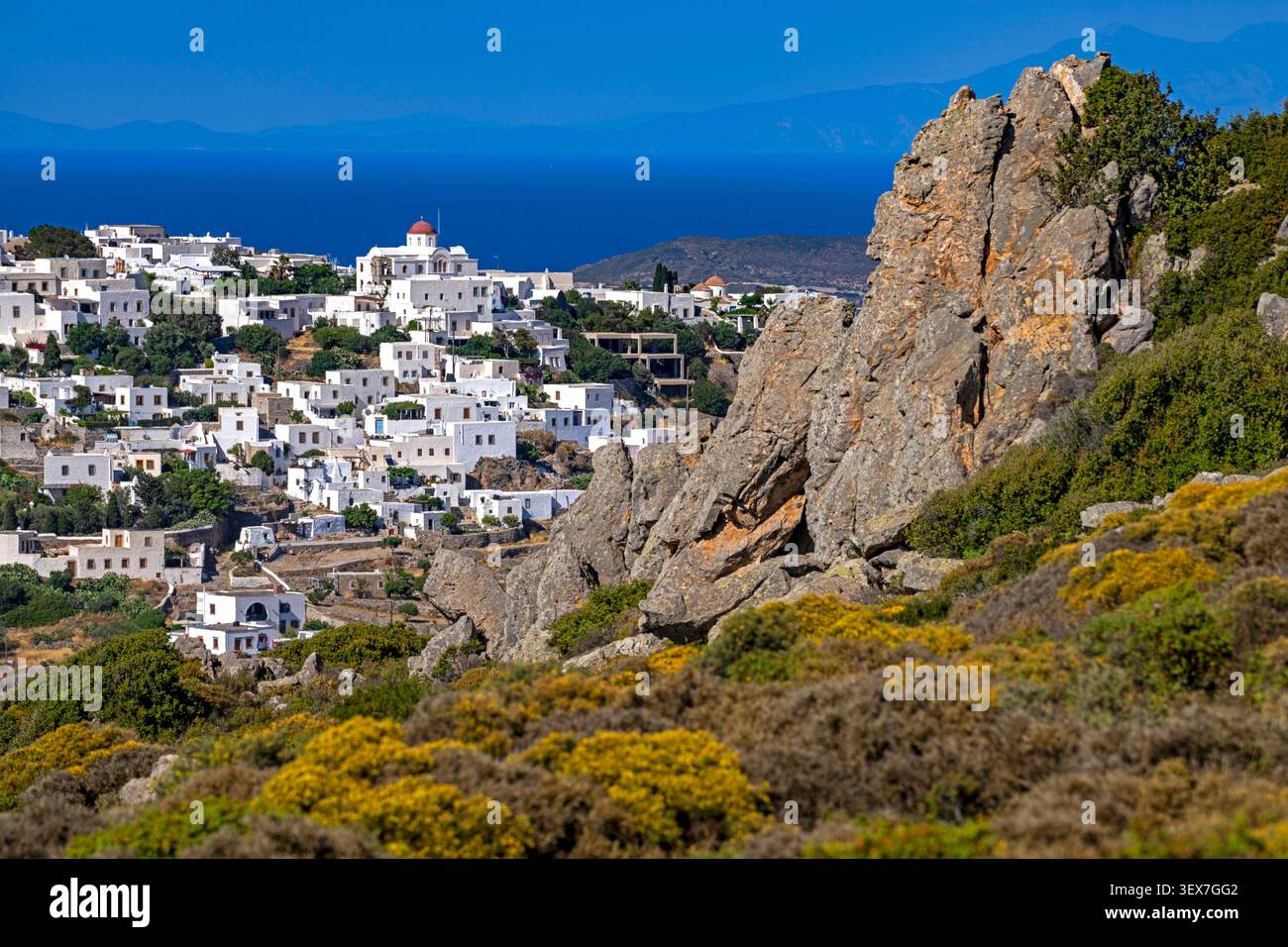 Grecia, Isole del Dodecaneso, Isola di Patmos, Chora, Monastero di San Giovanni Teologo Foto Stock