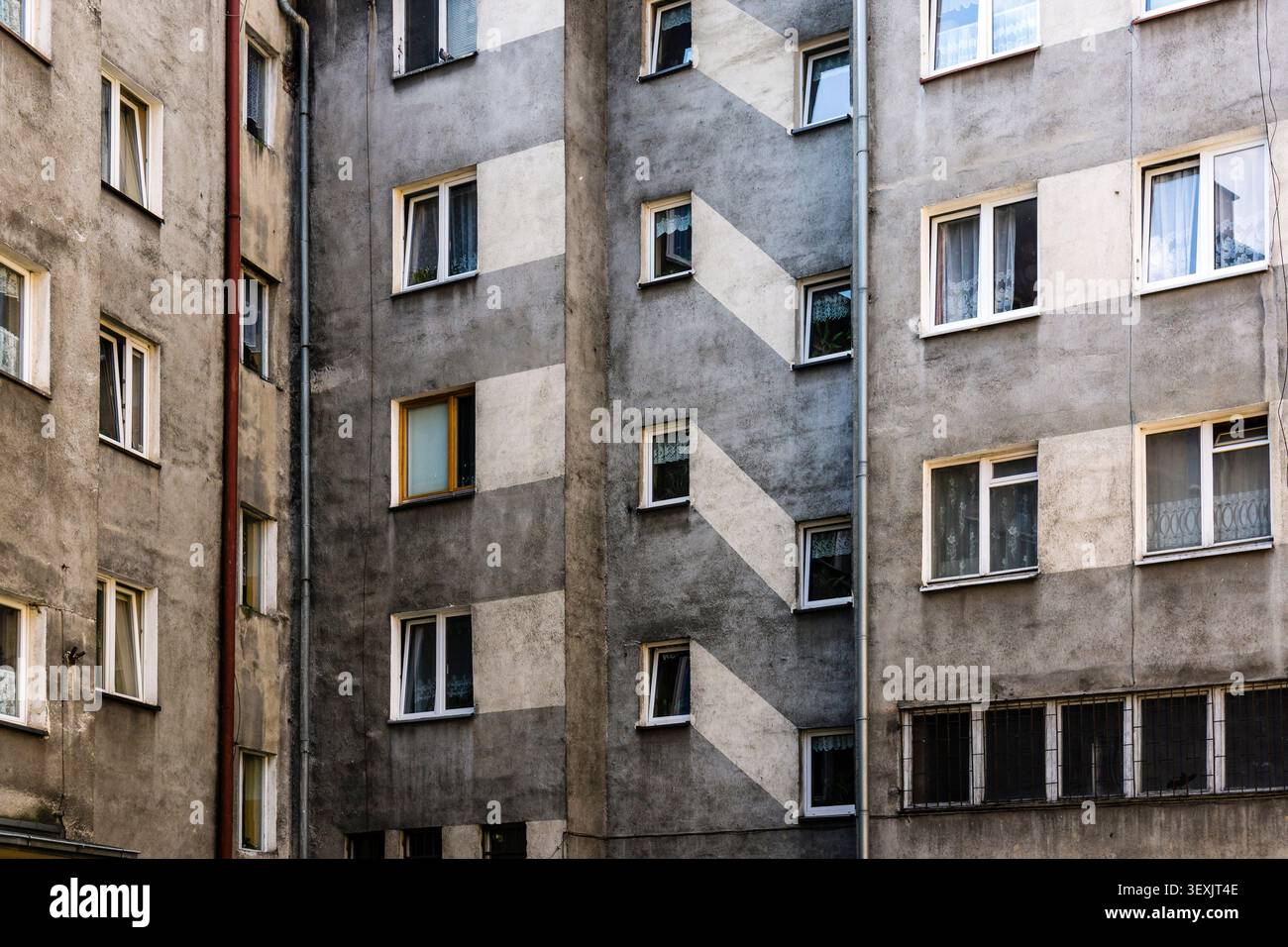 Edifici dell'era comunista, klodzko, bassa Slesia, polonia, europa Foto Stock