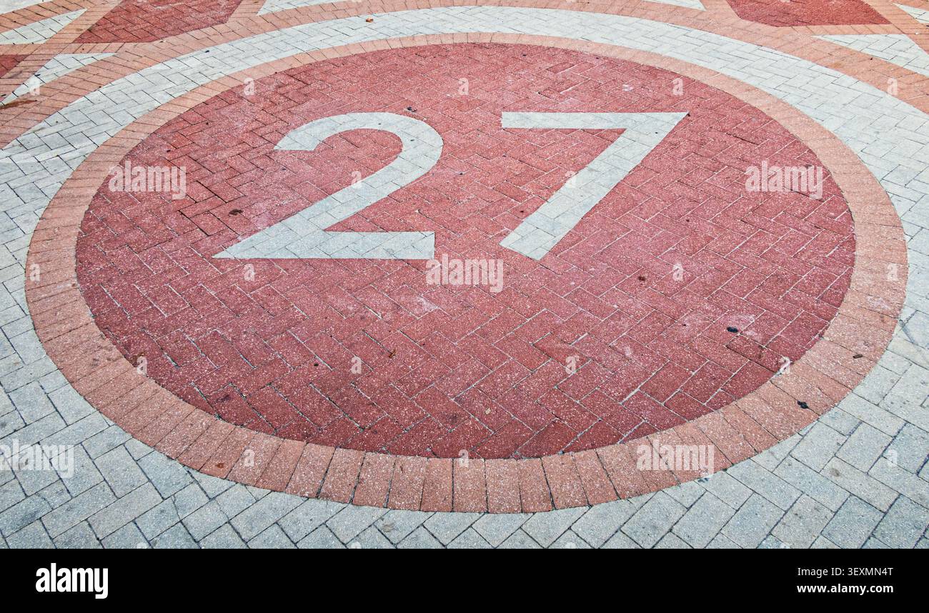 27th Street su Miami Beach Broadwalk, Florida, USA Foto Stock