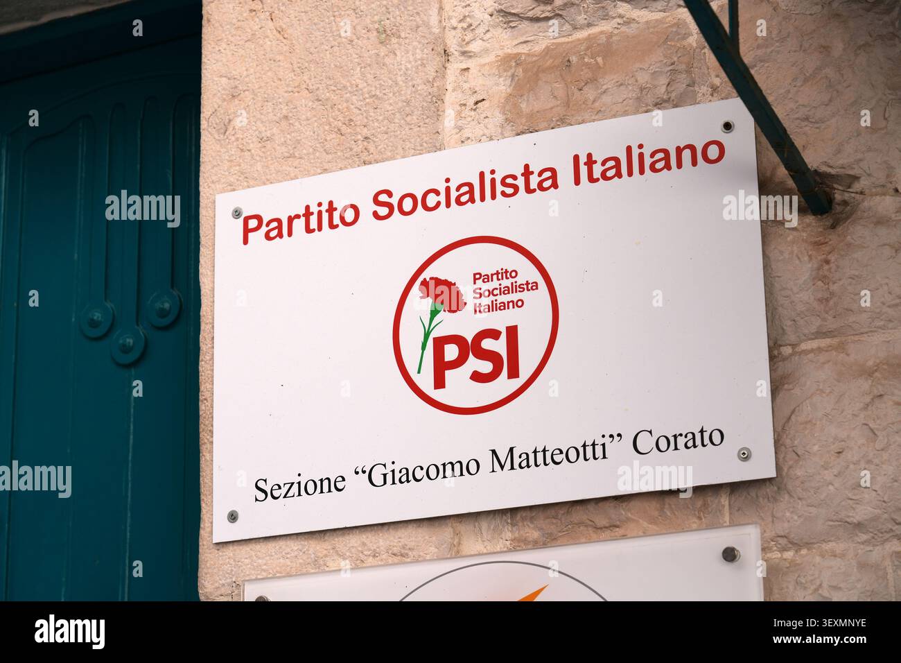 CORATO, ITALIA - 23 APRILE 2026: Partito Socialista Italiano, ufficio del partito politico a Corato, Italia. Foto Stock