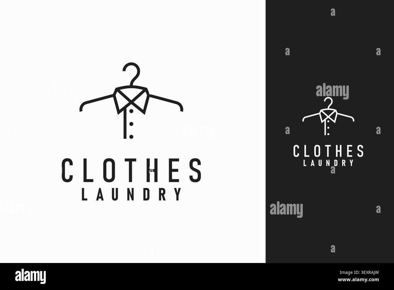 Tessuto e appendiabiti per il logo del bucato, simbolo del design Illustrazione Vettoriale