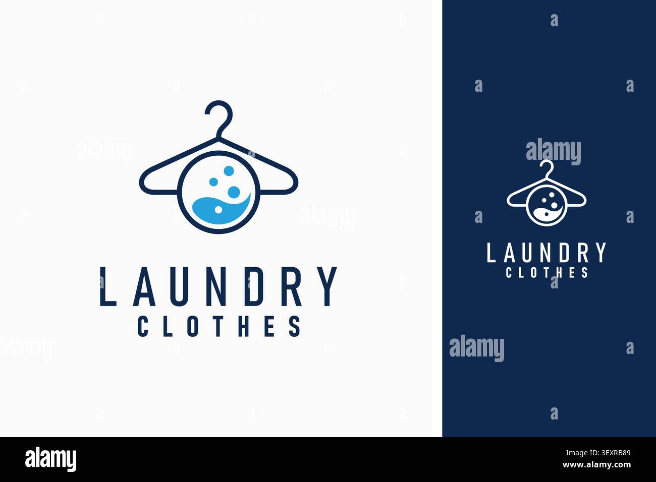 Appendiabiti e acqua per il bucato, logo icona design Illustrazione Vettoriale
