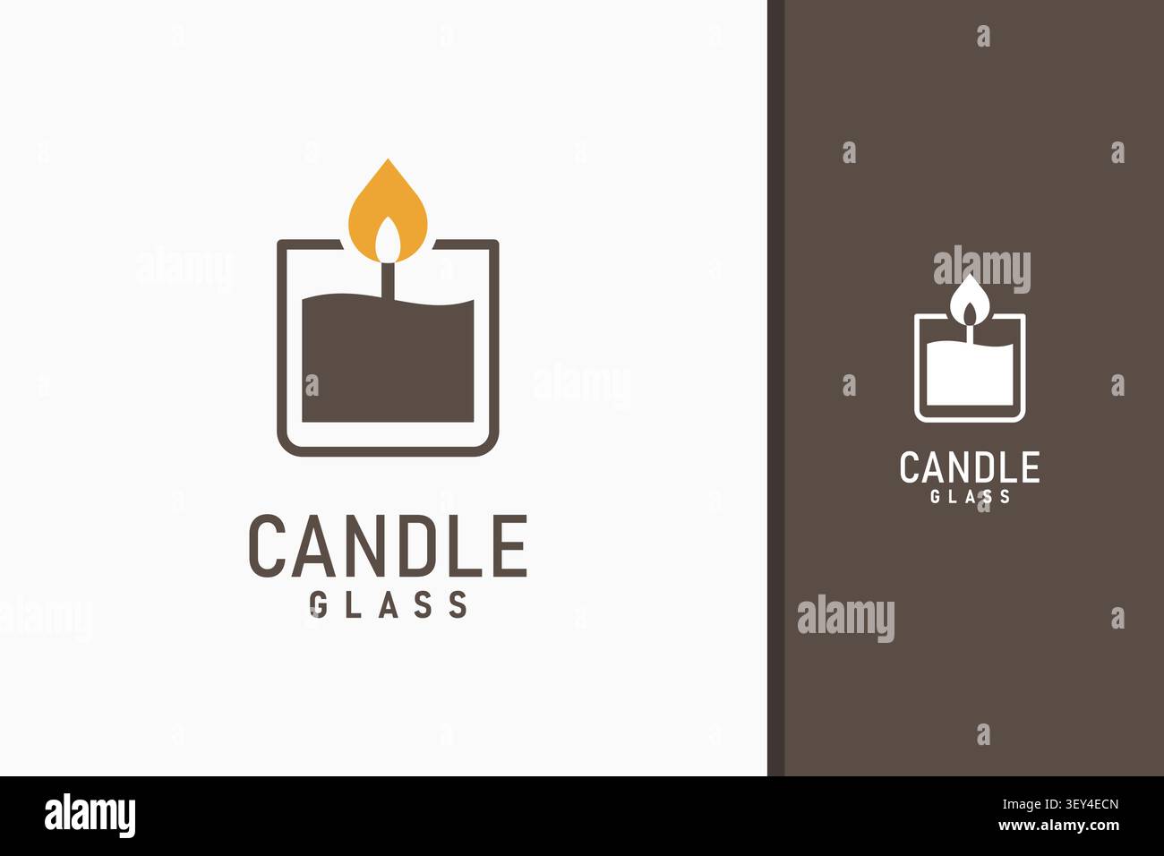 Design dell'icona con il logo della candela in vetro Illustrazione Vettoriale