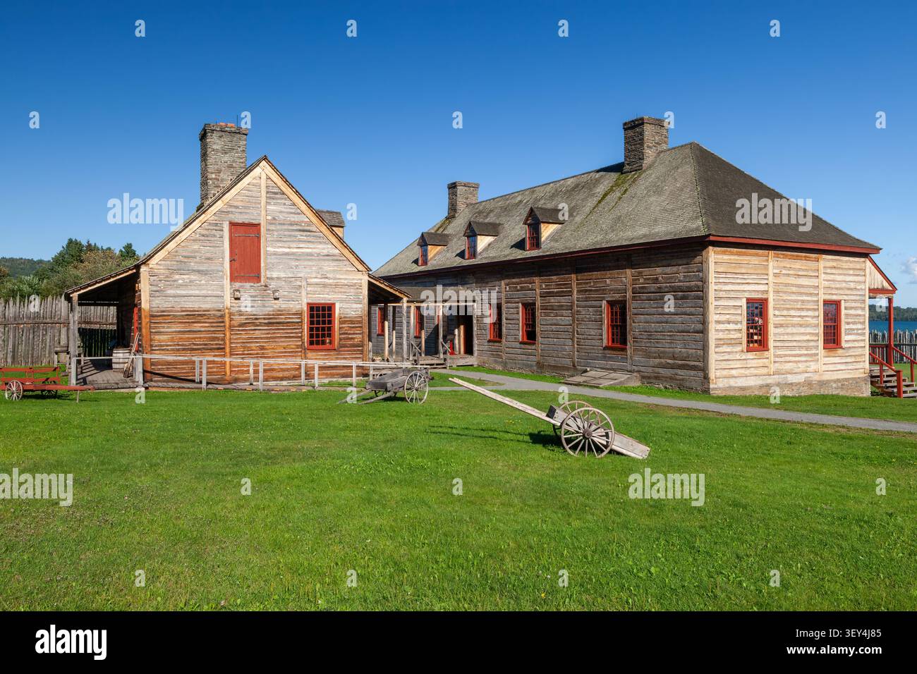 Deposito commerciale ricostruito per la North West Company, Grand Portage National Monument, Minnesota Foto Stock