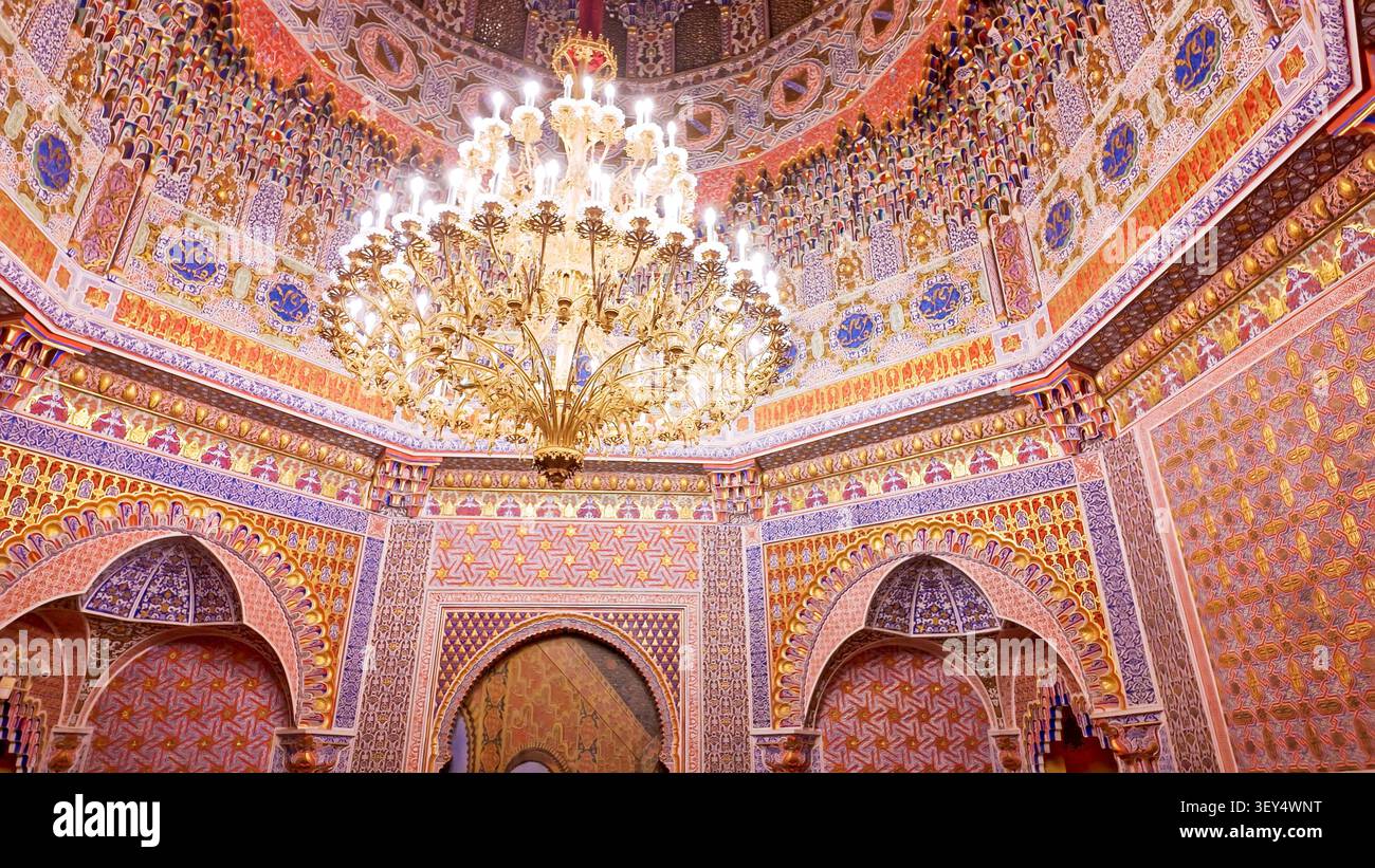 Aranjuez, Spagna, 2 marzo 2026 Palazzo reale di Aranjuez, camera araba decorata Foto Stock