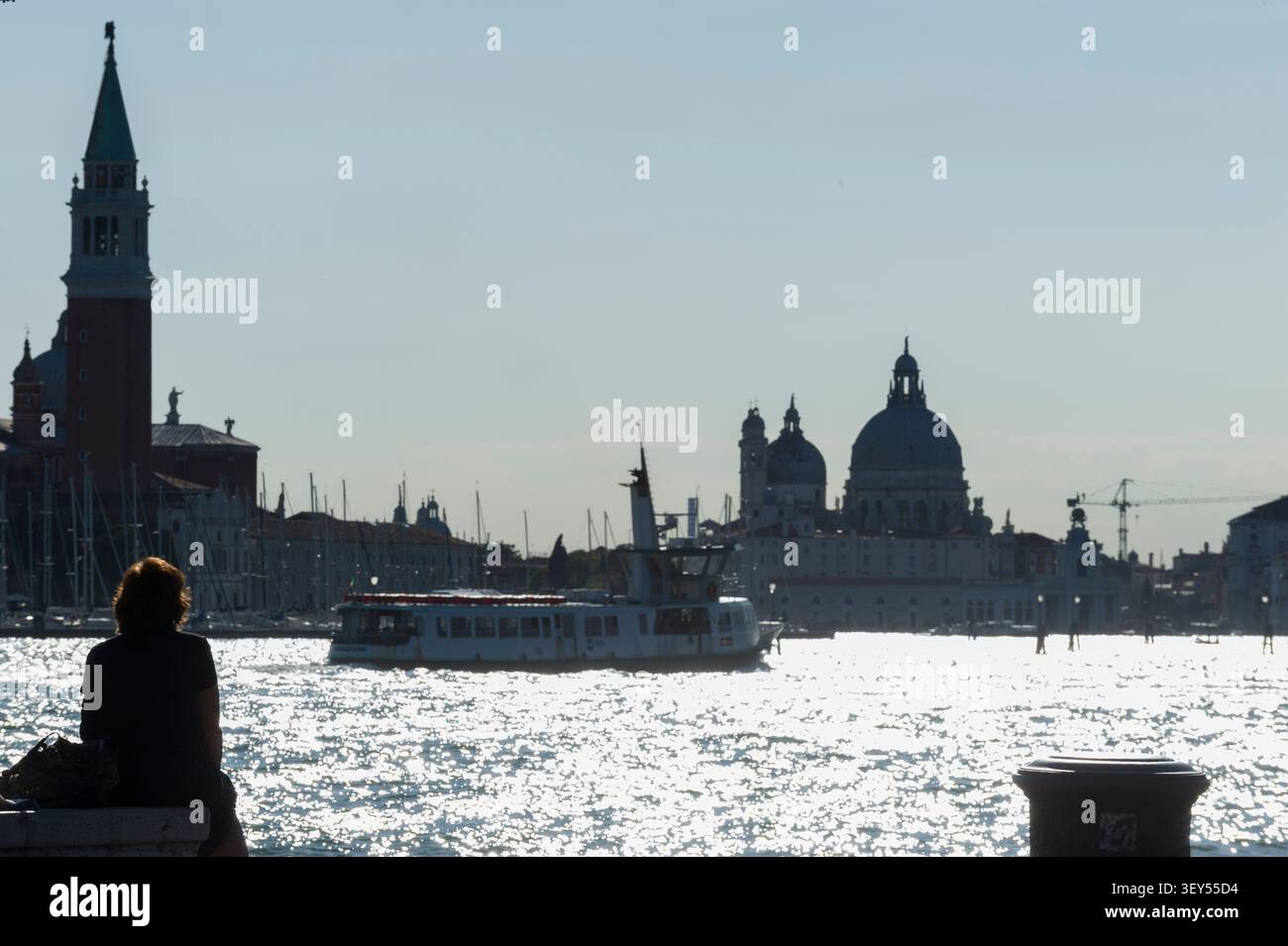 Venise est une ville piéton où les déplacements se font exclusivement sur l'eau ou à pied. Le vaporetto de Venise est le principal Transport en Comm Foto Stock