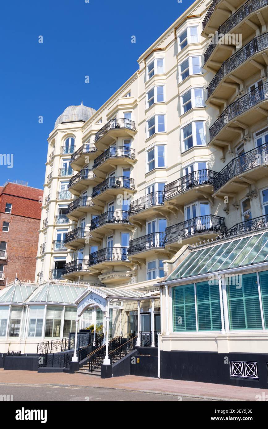 Ingresso alla Suite Empress del Grand hotel Brighton al sole Foto Stock