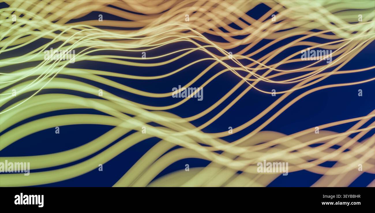 Linee ondulate astratte su sfondo blu Foto Stock