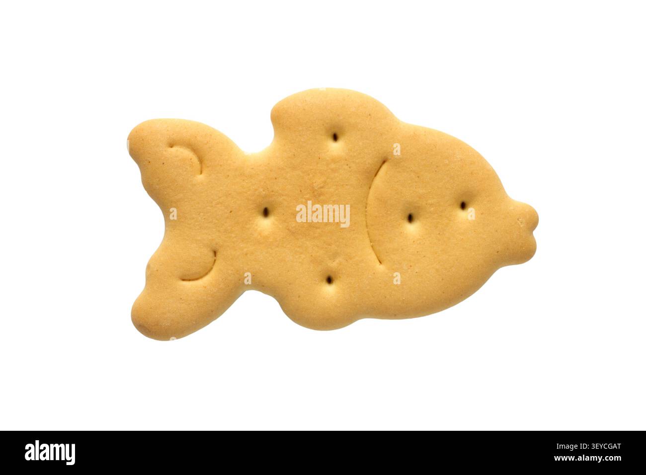 Biscotti di pesce isolati su sfondo bianco. Un cracker a forma di pesce. Foto Stock