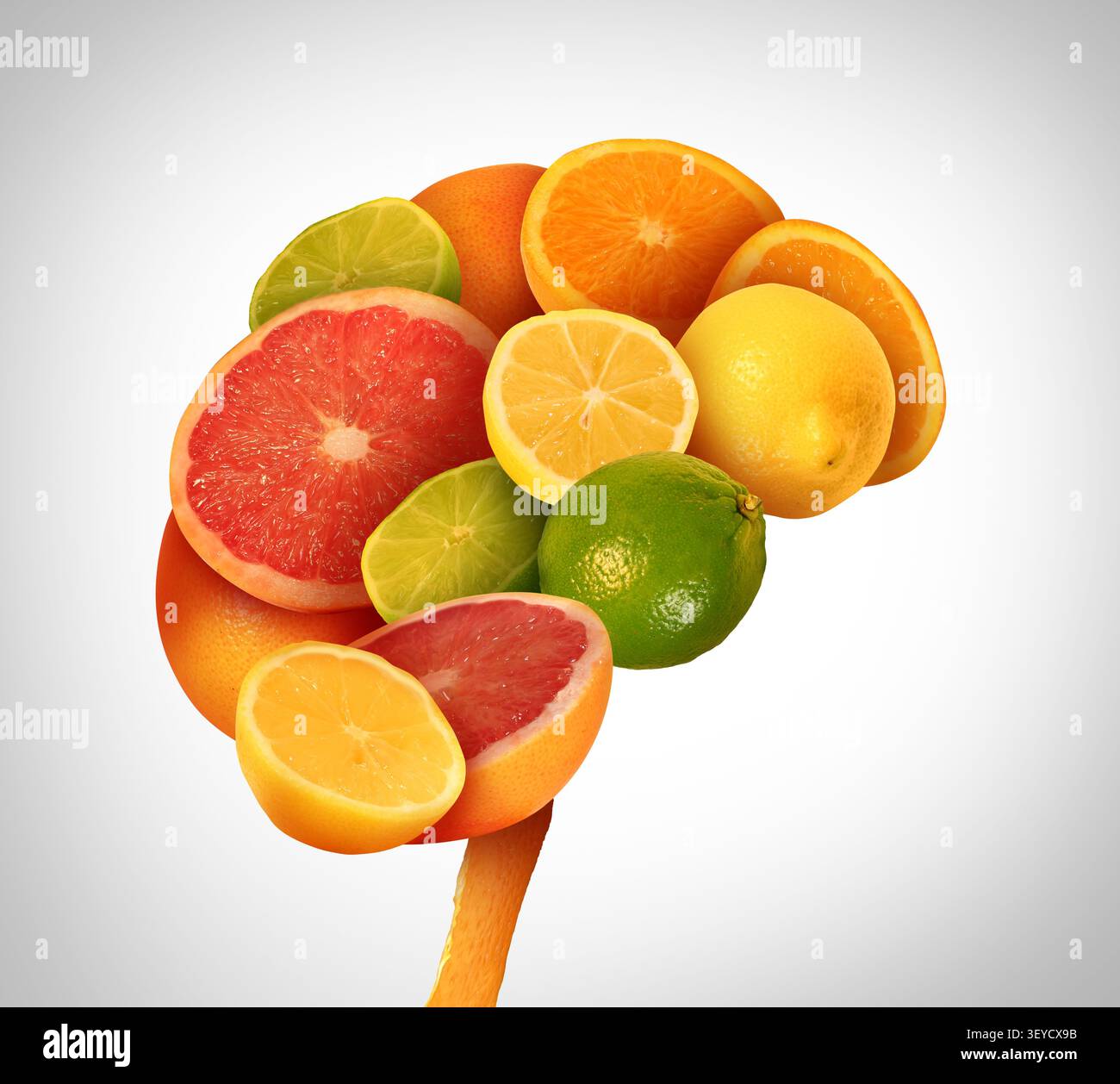 Ricerca che esplora la relazione tra l'assunzione di vitamina C e l'aumento del volume di materia cerebrale, evidenziando al contempo il suo potenziale ruolo nel supporto dell'ingranaggio Foto Stock