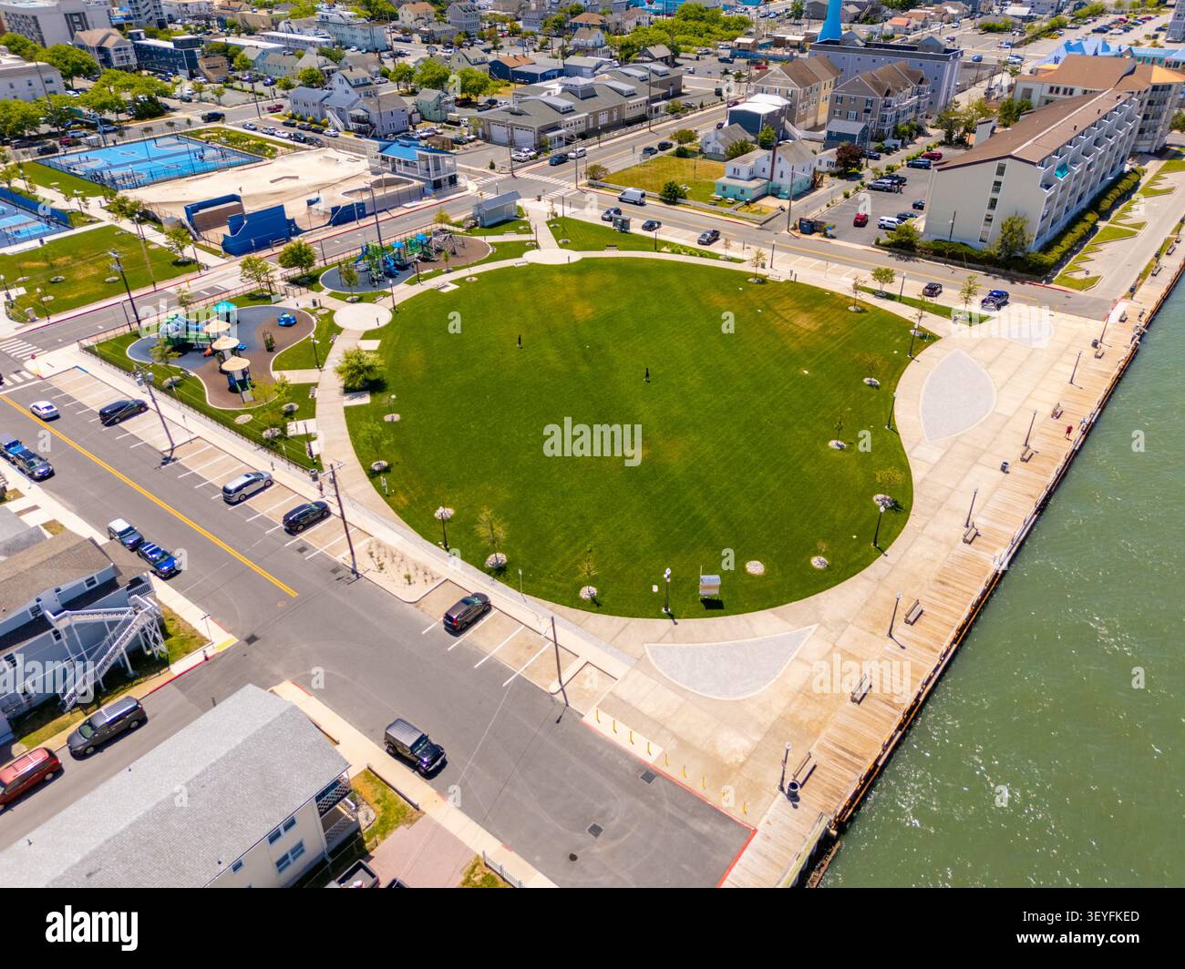 Parco giochi e foto aeree del parco di Ocean City, Maryland Foto Stock