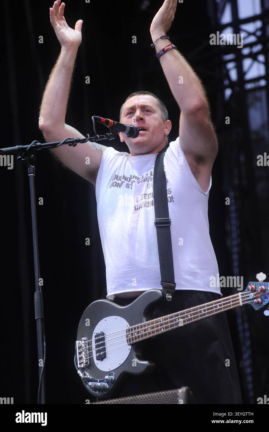 Manu Chao la Ventura si esibisce all'Austin City Limits Music Festival, Austin, Texas, 18 settembre 2011. (Foto di John Anderson/The Austin Chronicle) Foto Stock