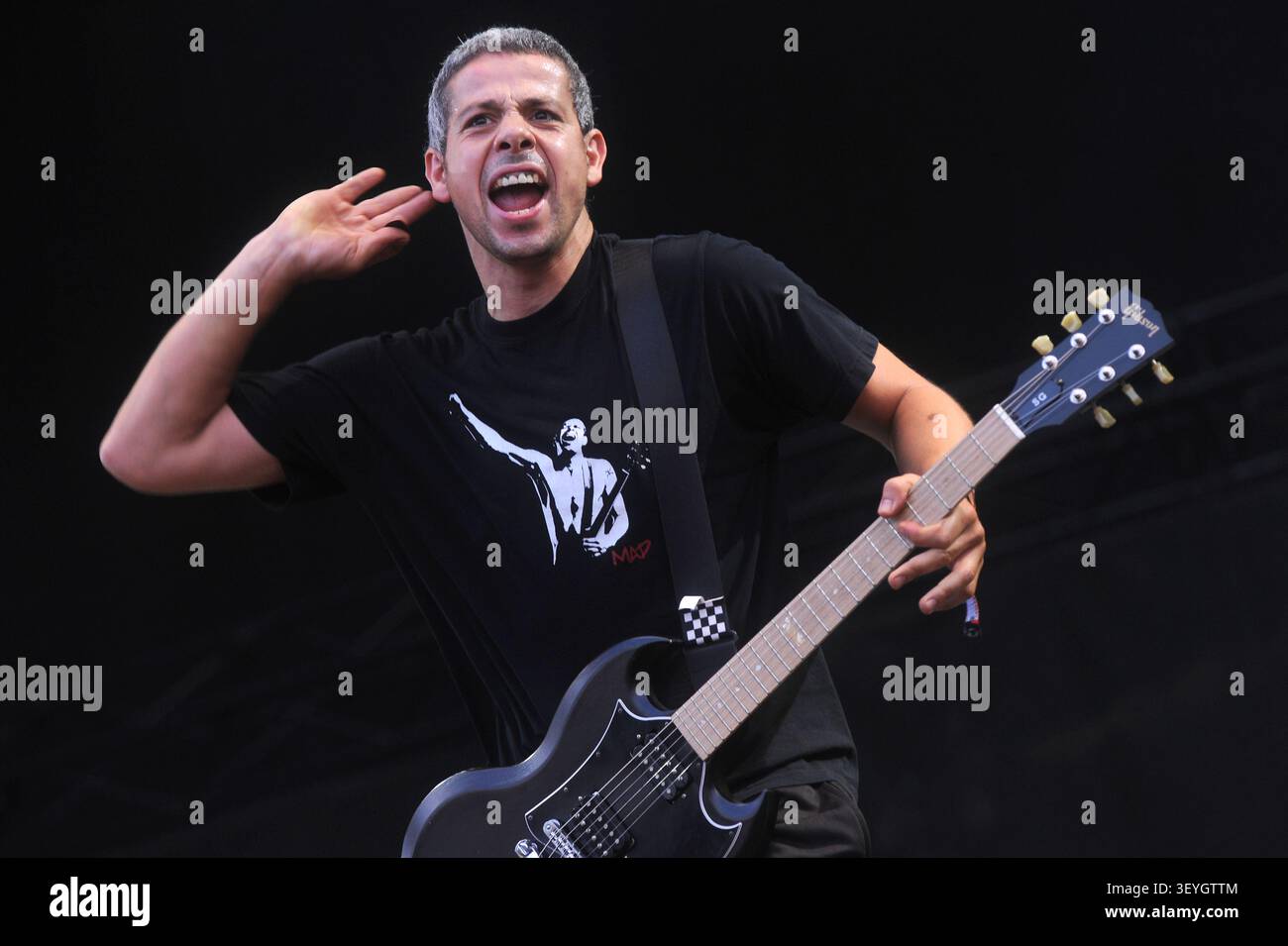 Manu Chao la Ventura si esibisce all'Austin City Limits Music Festival, Austin, Texas, 18 settembre 2011. (Foto di John Anderson/The Austin Chronicle) Foto Stock