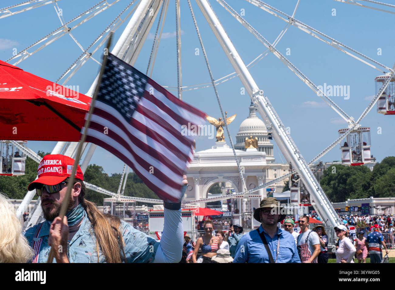 Washington, United States. 04th July, 2026. People attend the Great American State Fair on the National Mall, in Washington. Credit: SOPA Images Limited/Alamy Live News Foto Stock
