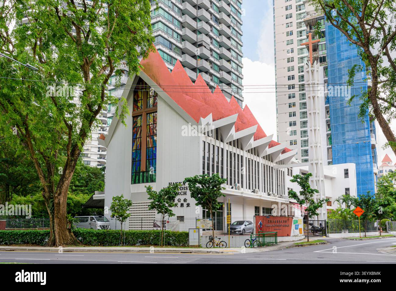 Hakka Methodist Church, un esempio di architettura ecclesiastica modernista del dopoguerra, Novena, Singapore Foto Stock
