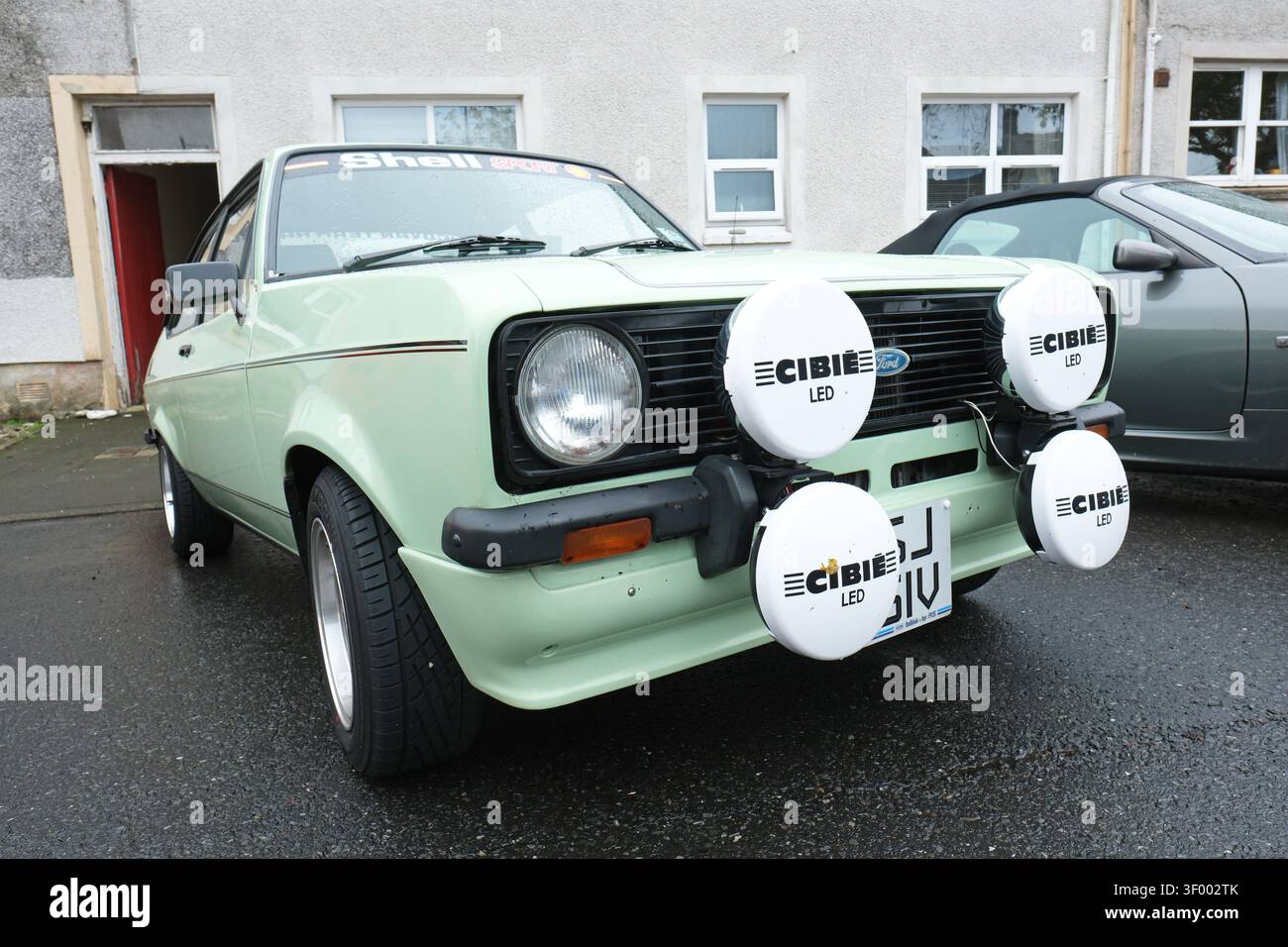 Ford Escort 1600 Sport rallye ha ispirato la vettura con fari Cibie degli anni '1970 Foto Stock